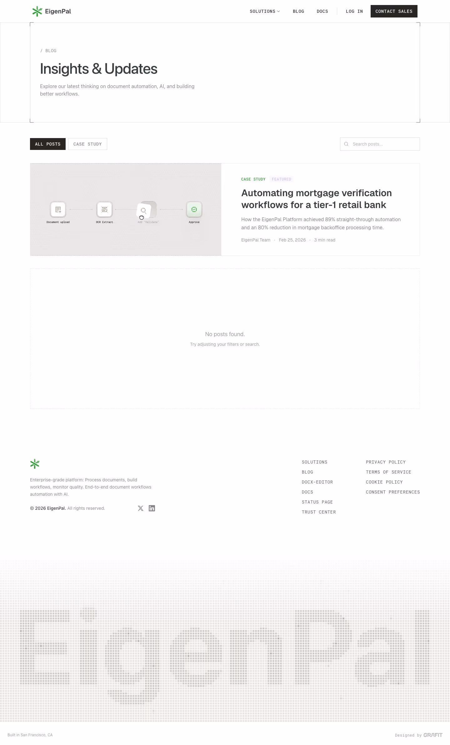 Eigenpal Blog pages section design