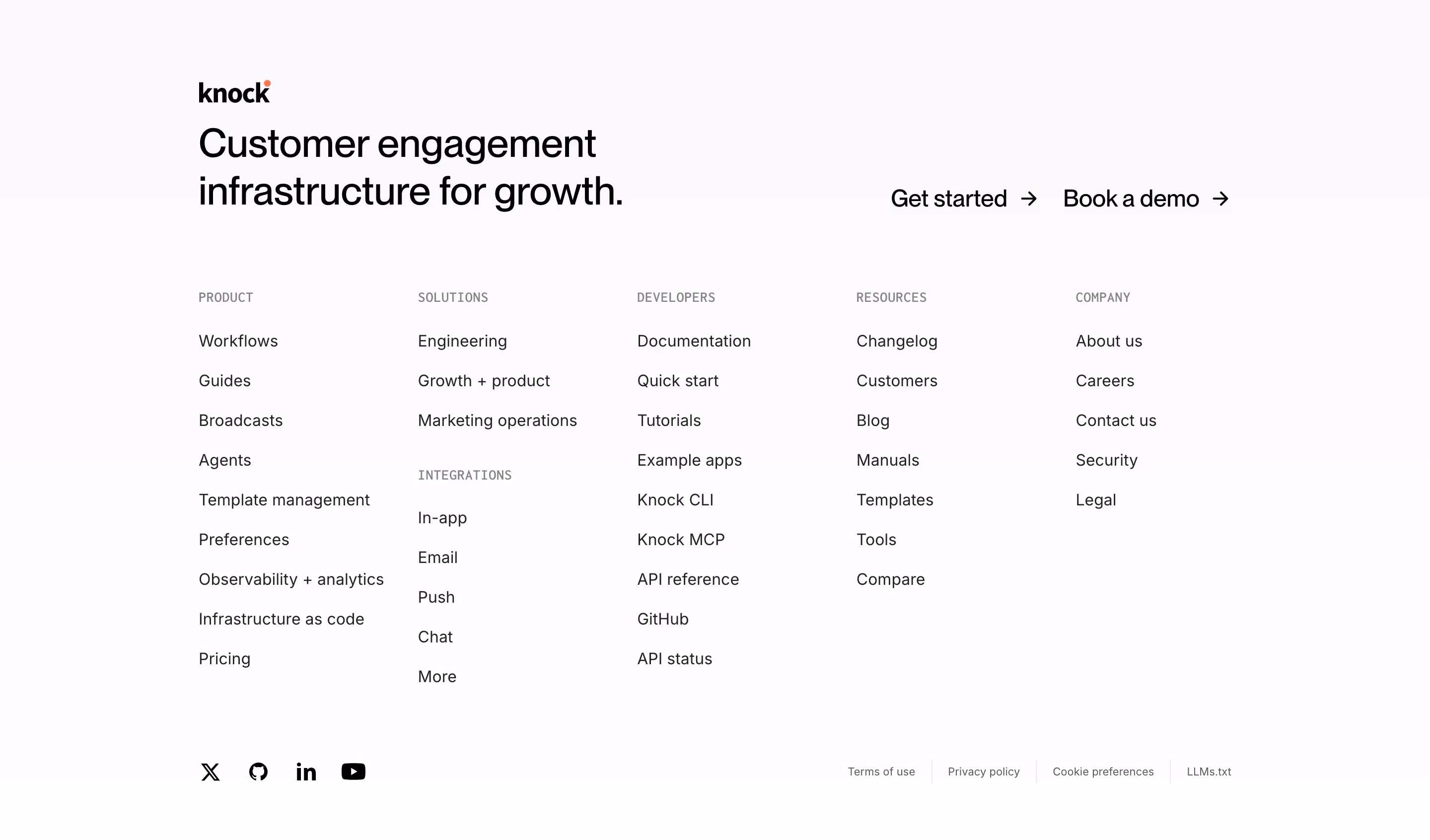 Knock footer design — Engineering & Infrastructure