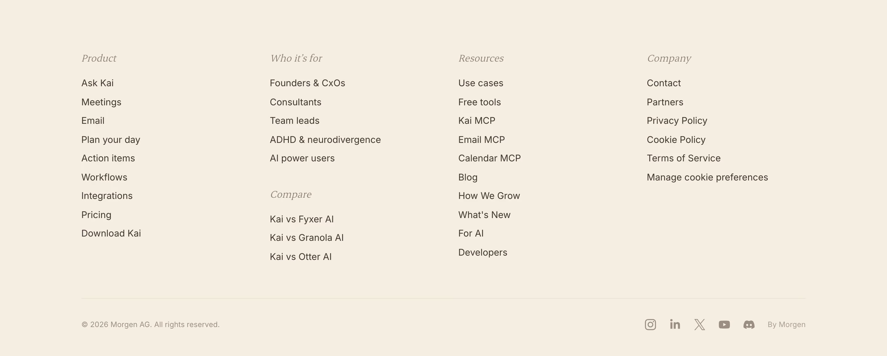 HireKai Footers section design