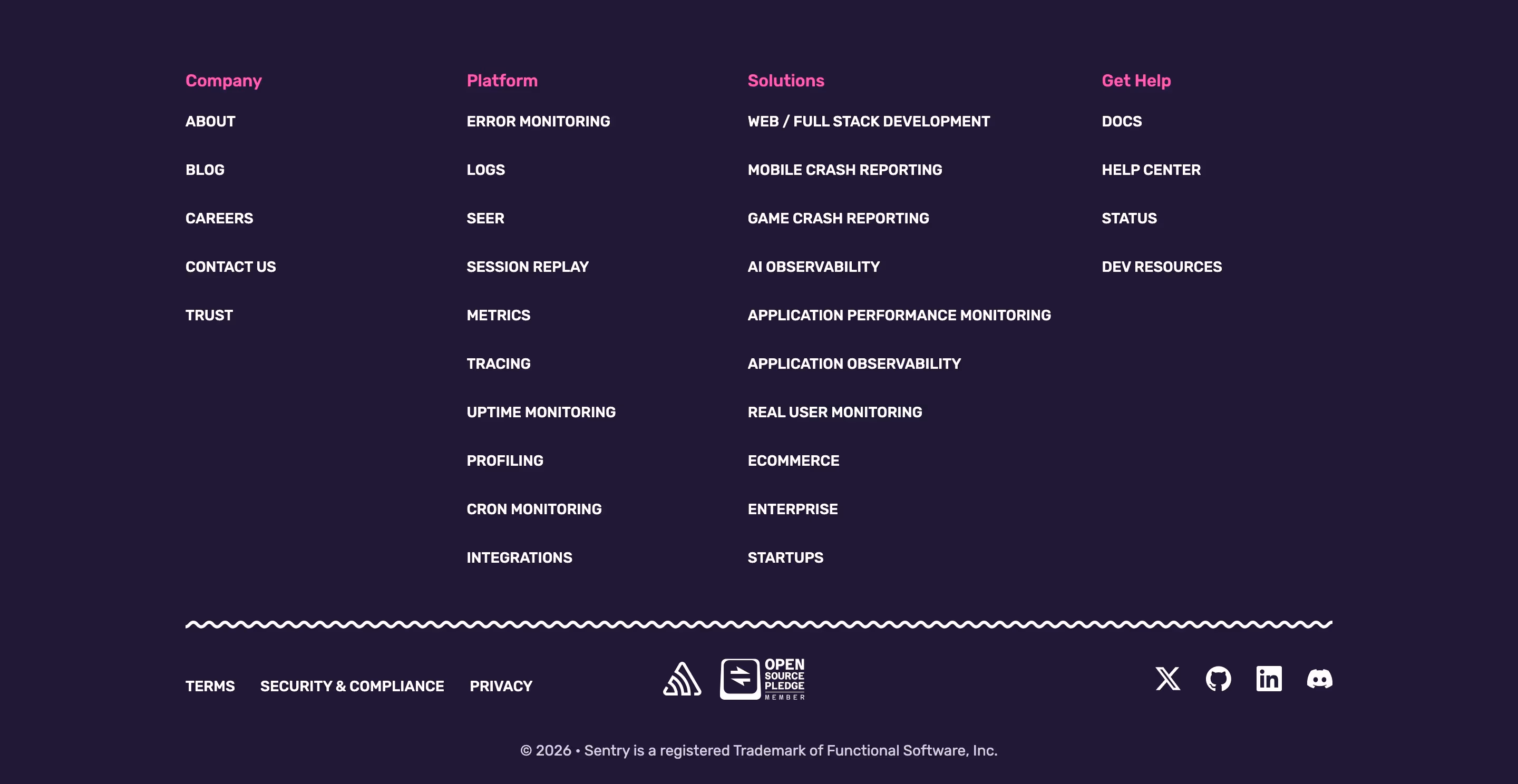Sentry footer design — Engineering & Infrastructure