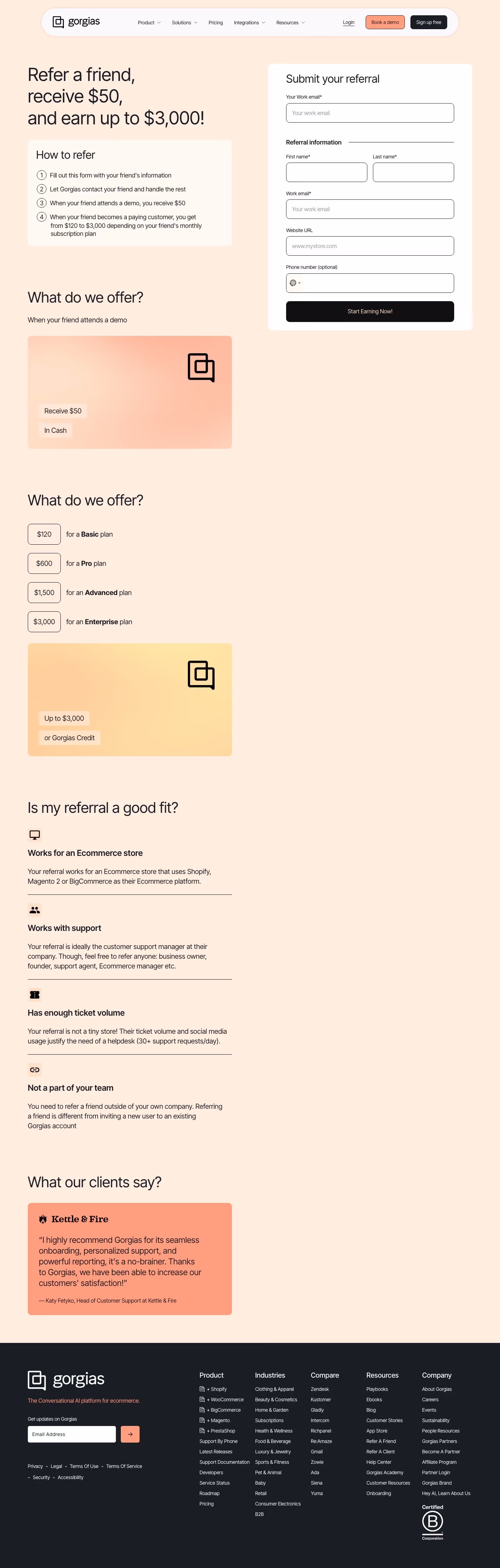 Gorgias affiliate — Sales & Support