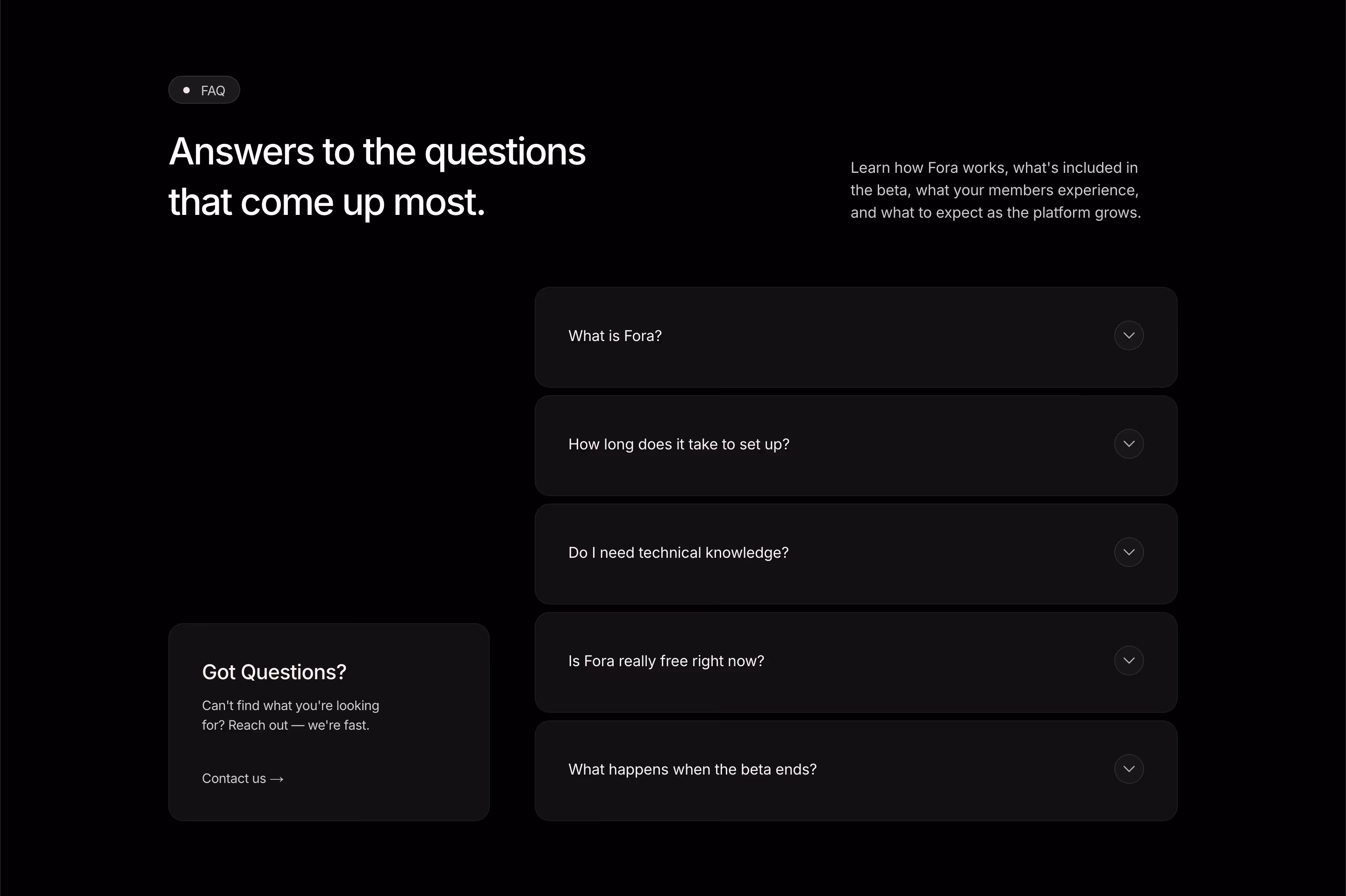 Fora feature design — Finance & Commerce