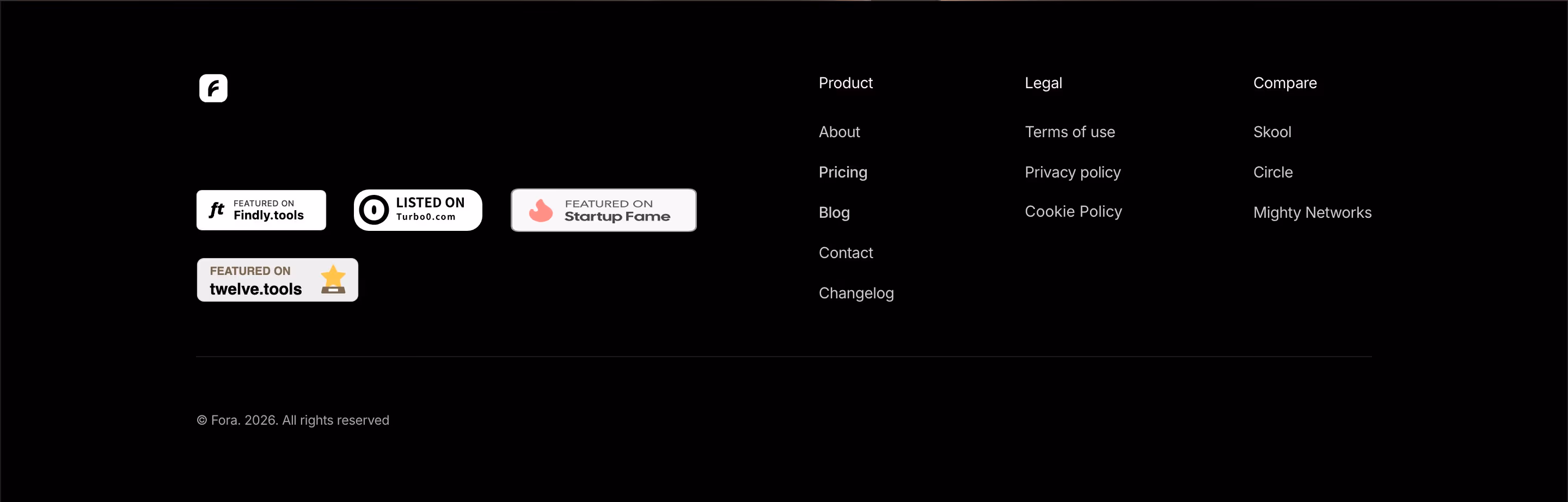 Fora footer design — Finance & Commerce