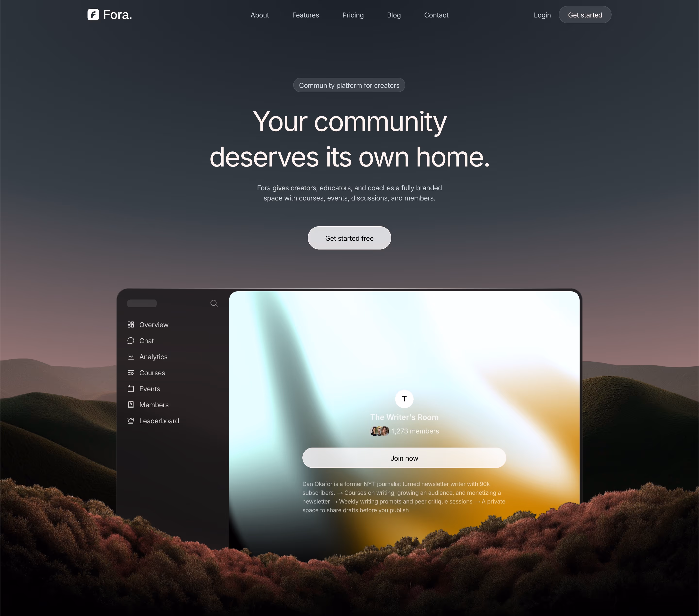 Fora hero design — Finance & Commerce