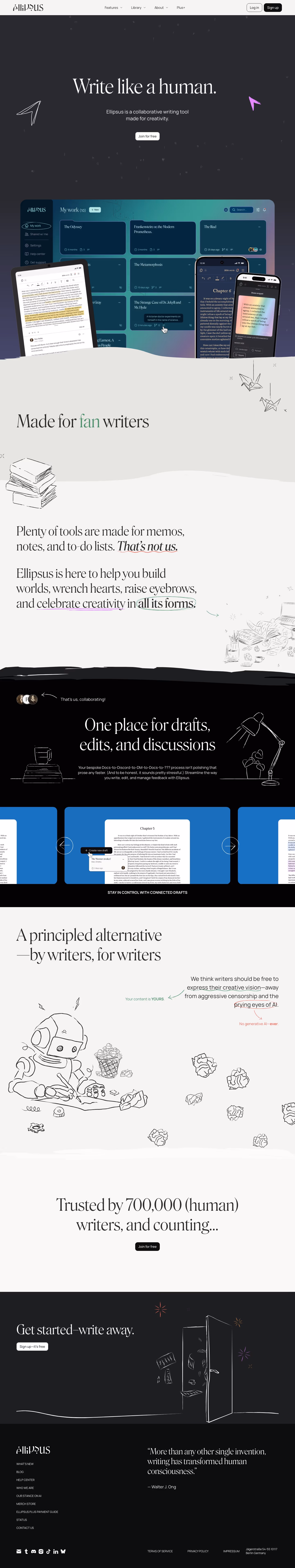 Ellipsus landing page design — Productivity & Collaboration