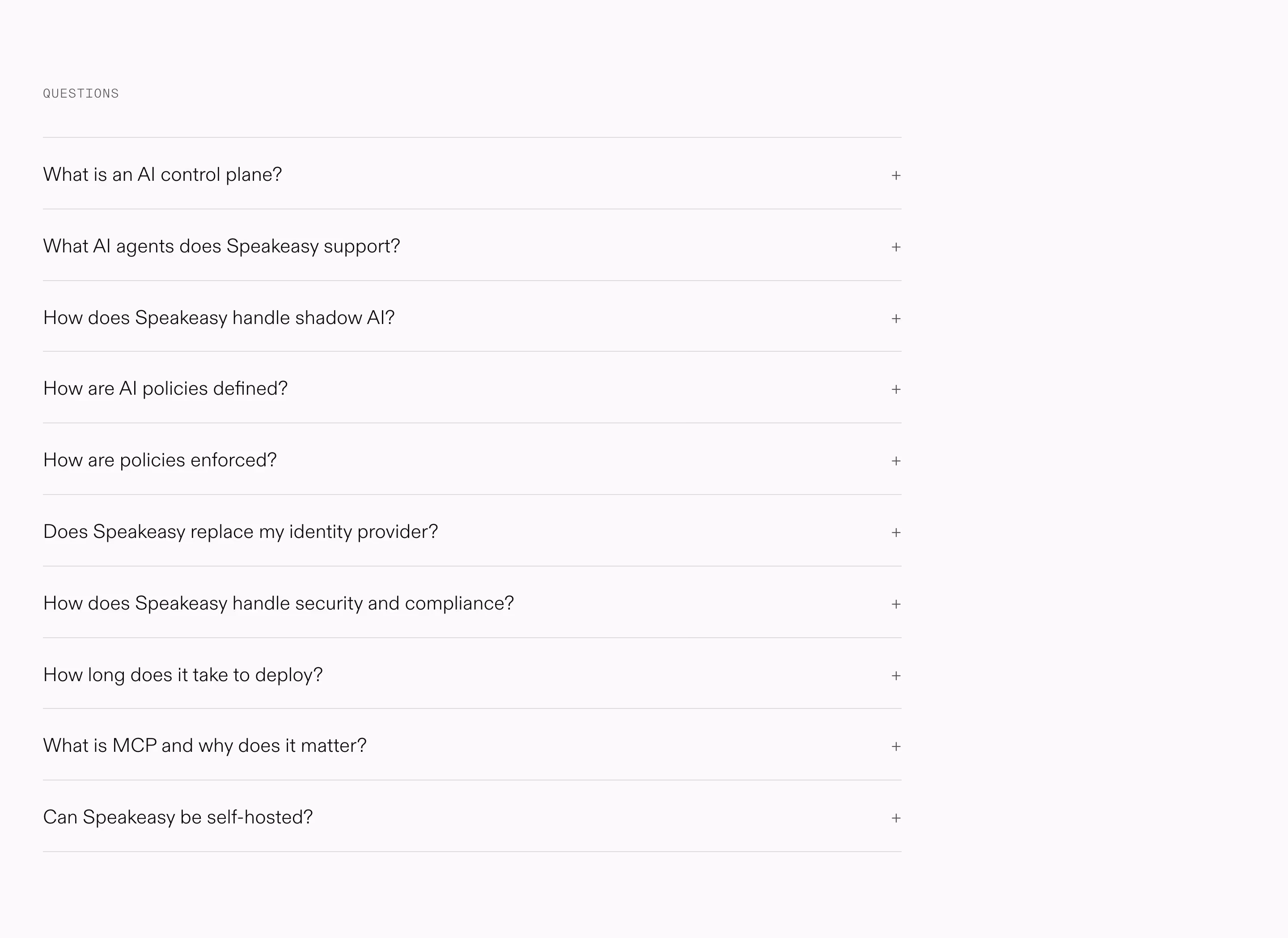 Speakeasy faq design — Security