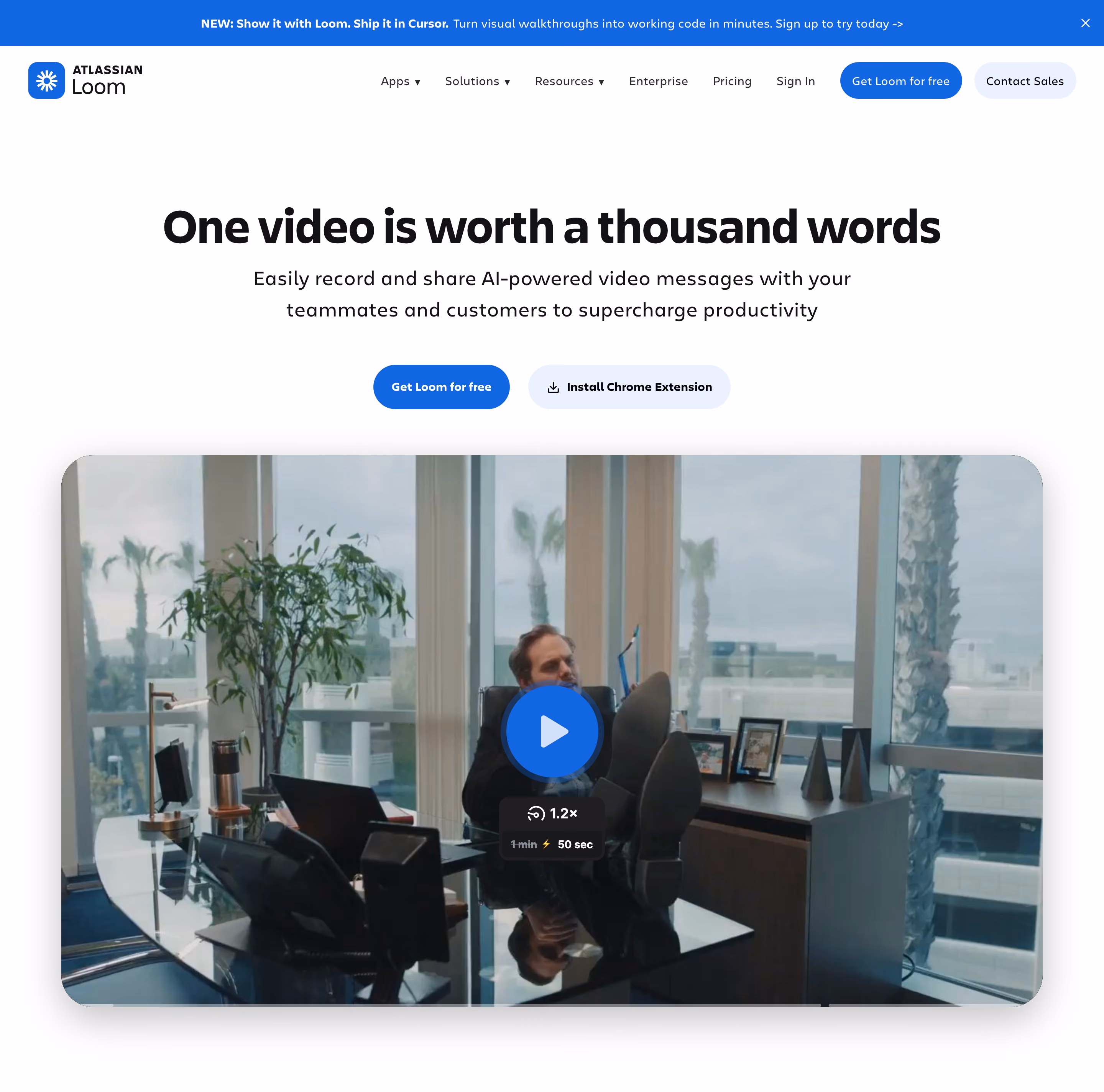 Loom hero design — Productivity & Collaboration