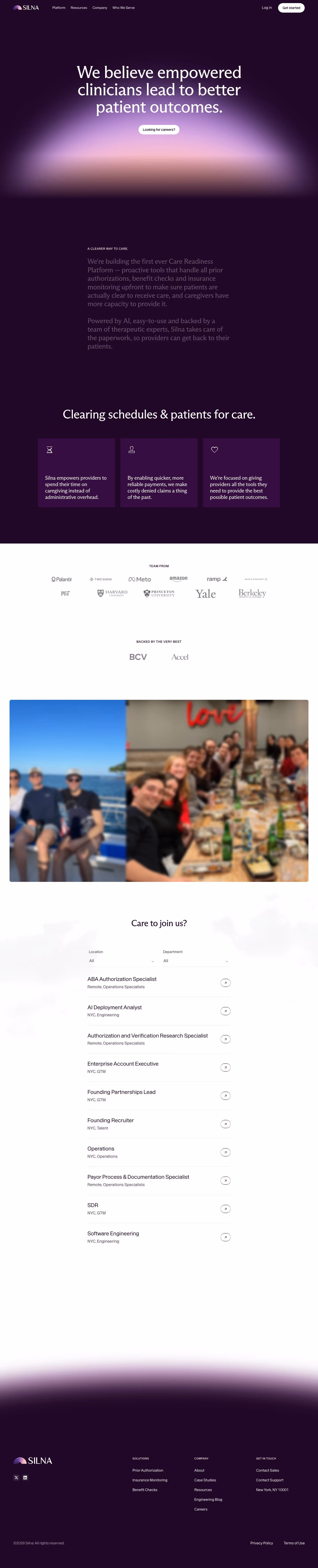 Silnahealth About Us section design