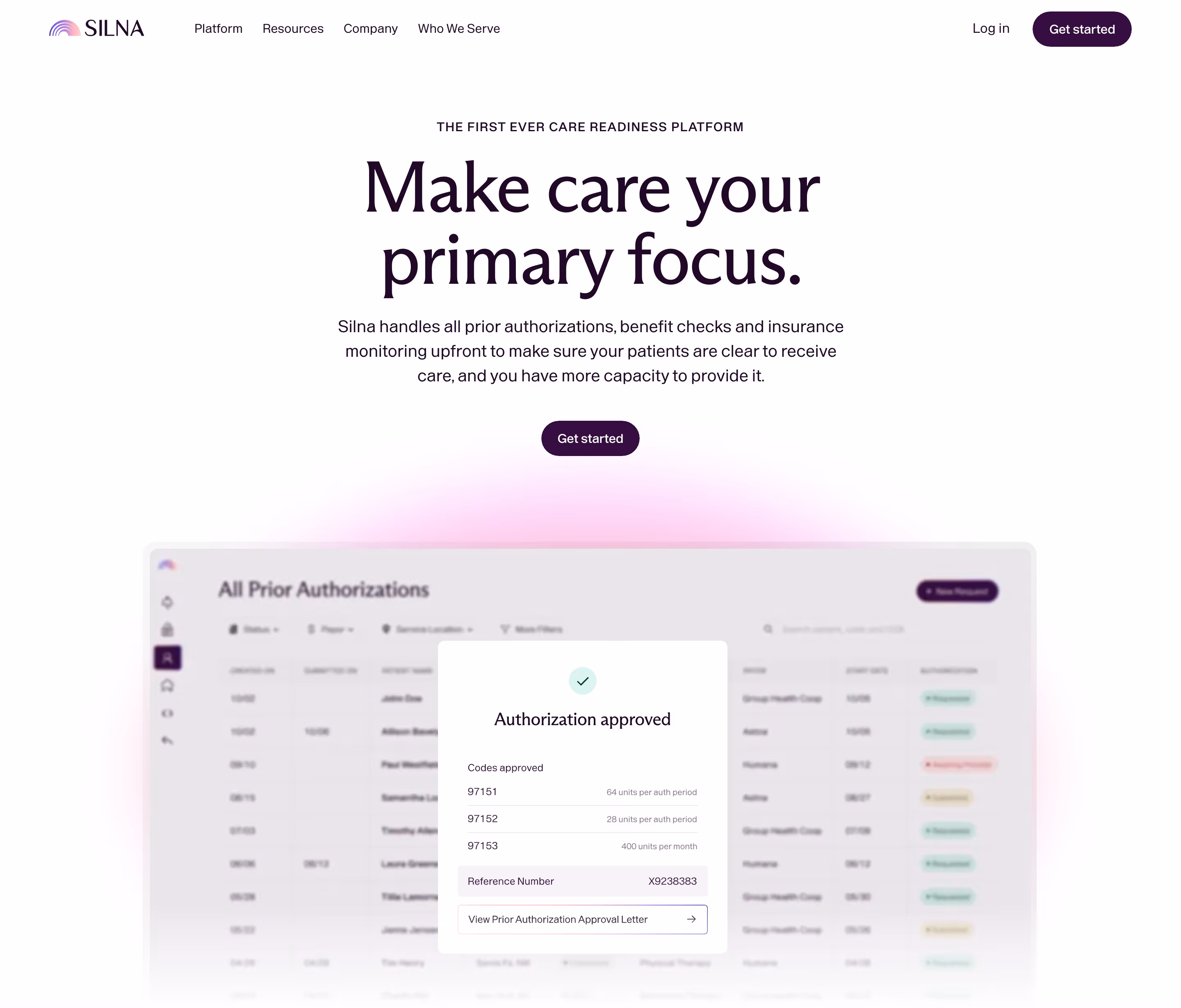 Silnahealth Heroes section design