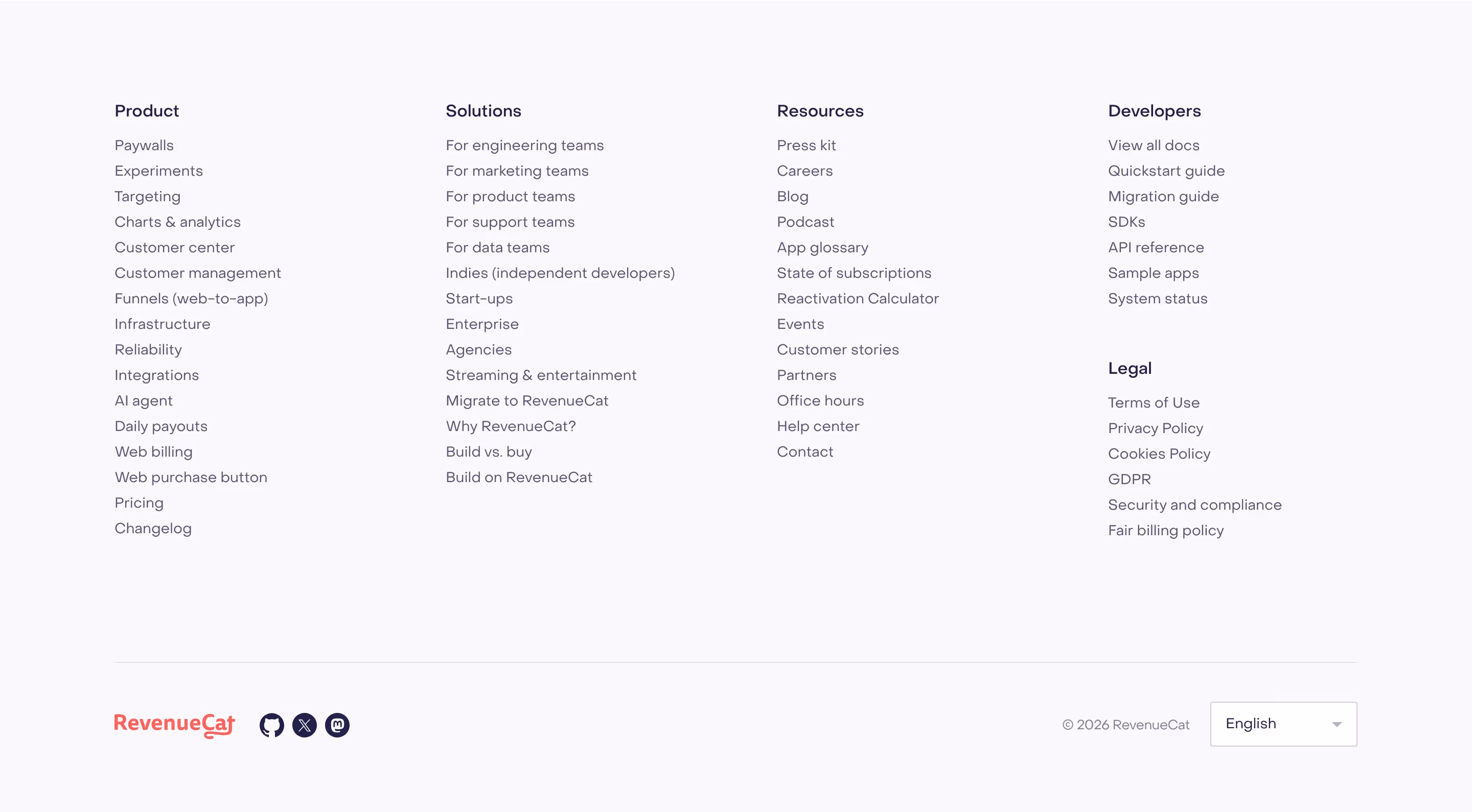 Revenuecat footer design — Engineering & Infrastructure