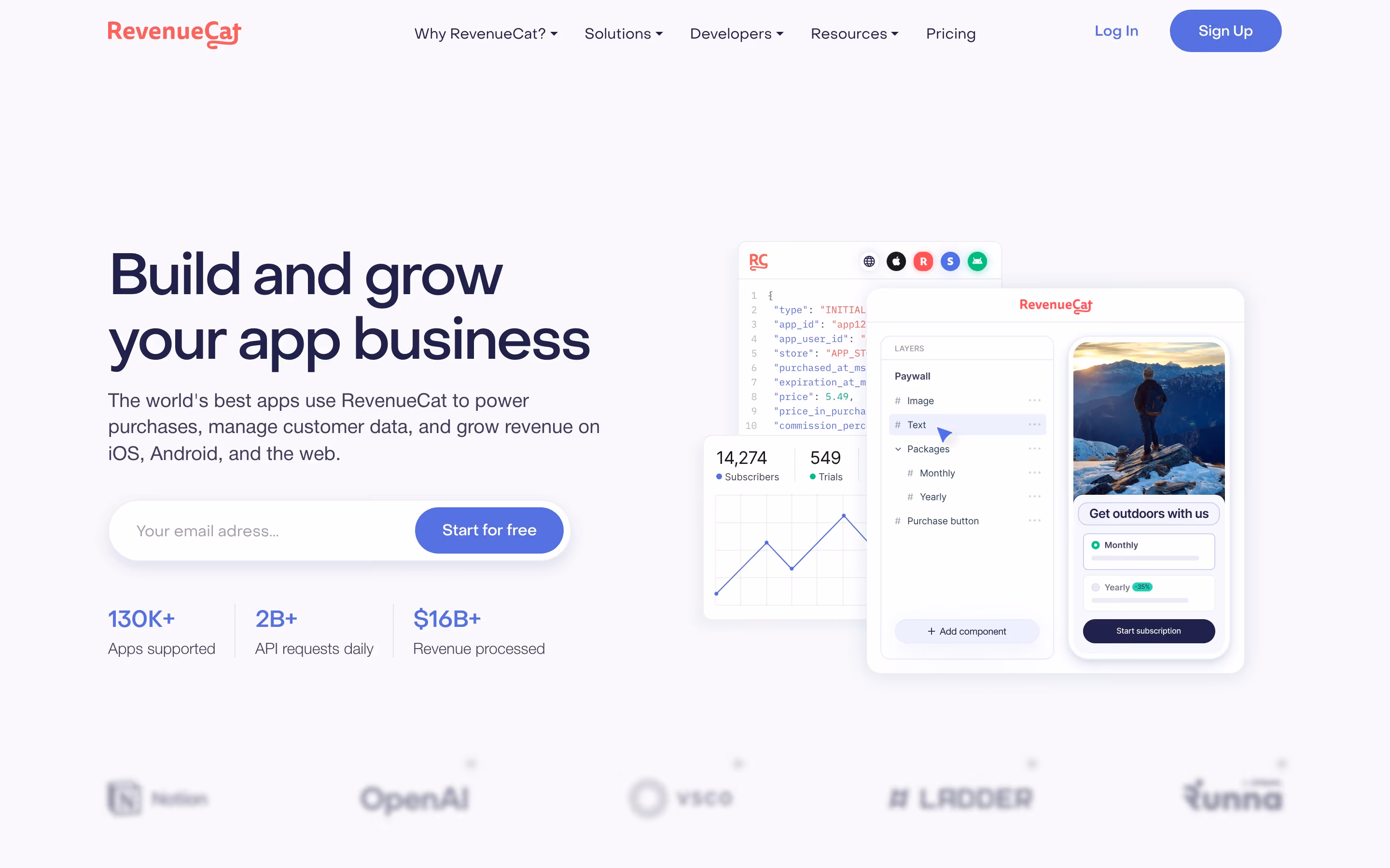 Revenuecat hero design — Engineering & Infrastructure