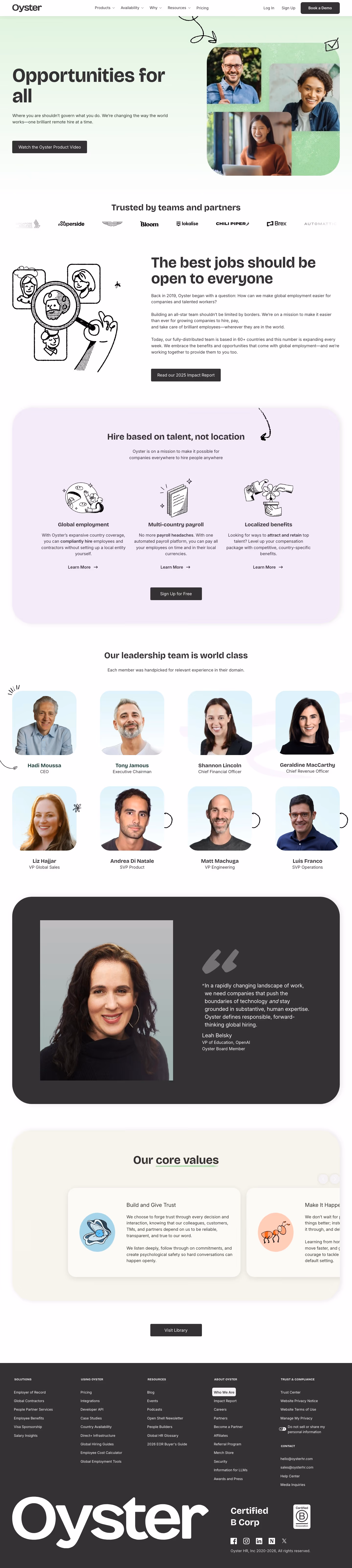 Oysterhr about us design — People & Culture