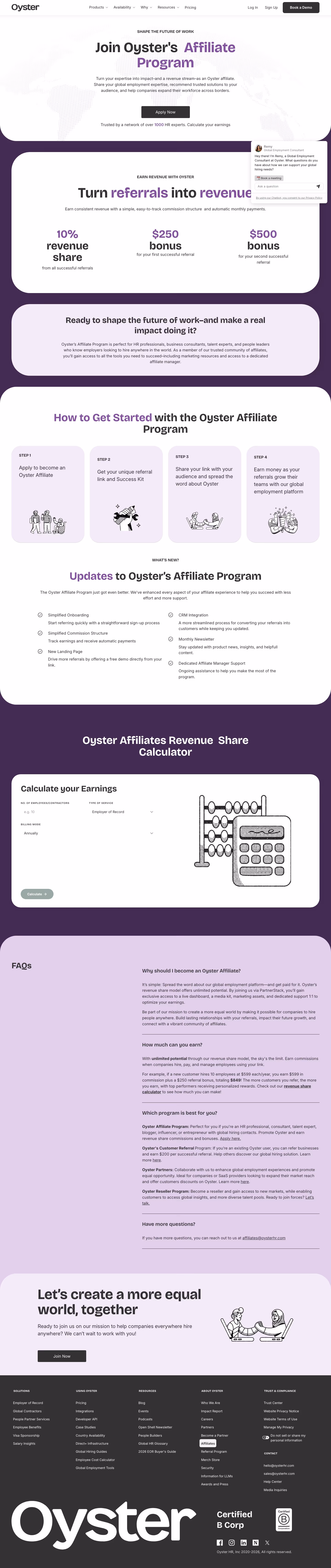 Oysterhr affiliate — People & Culture