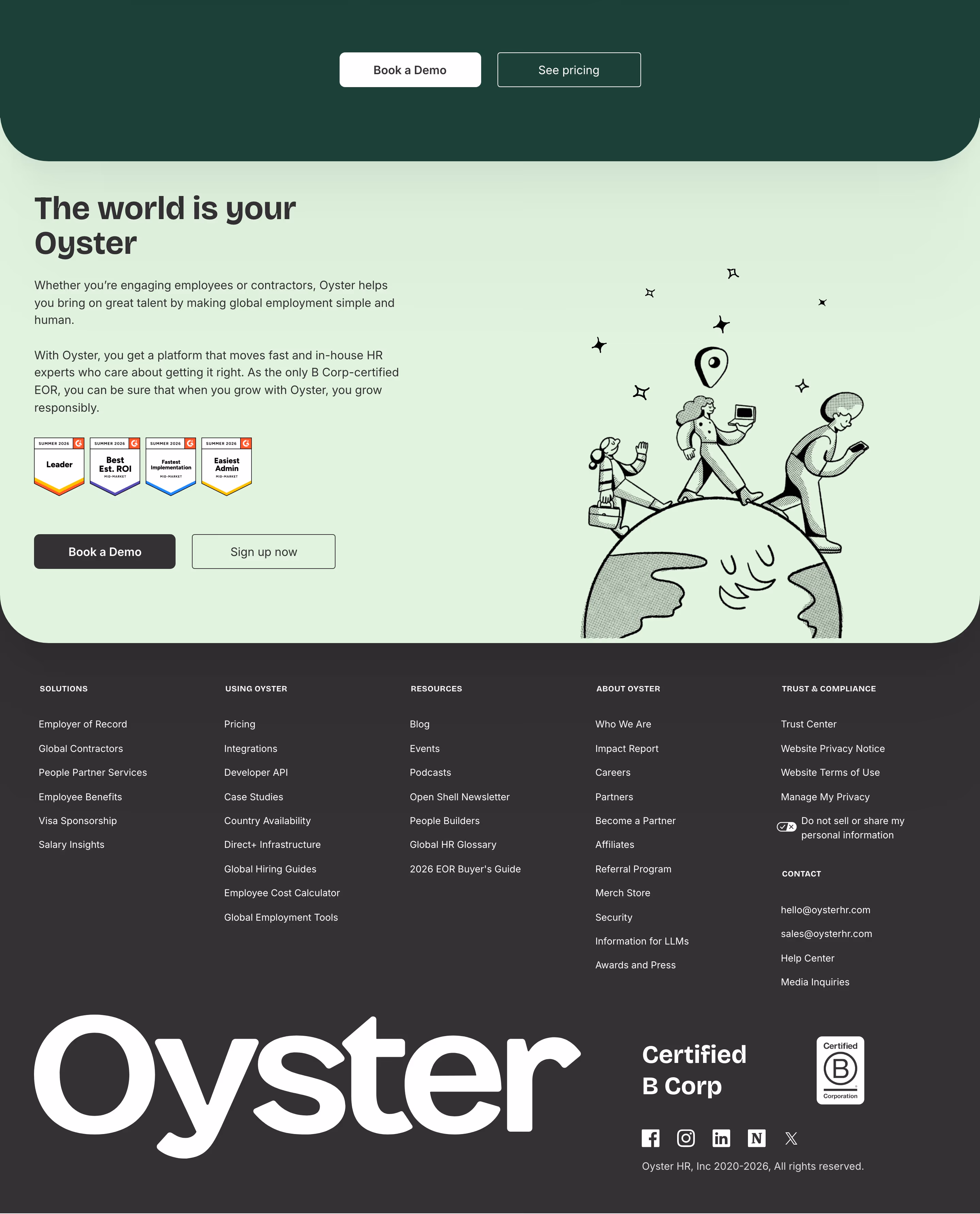 Oysterhr footer design — People & Culture