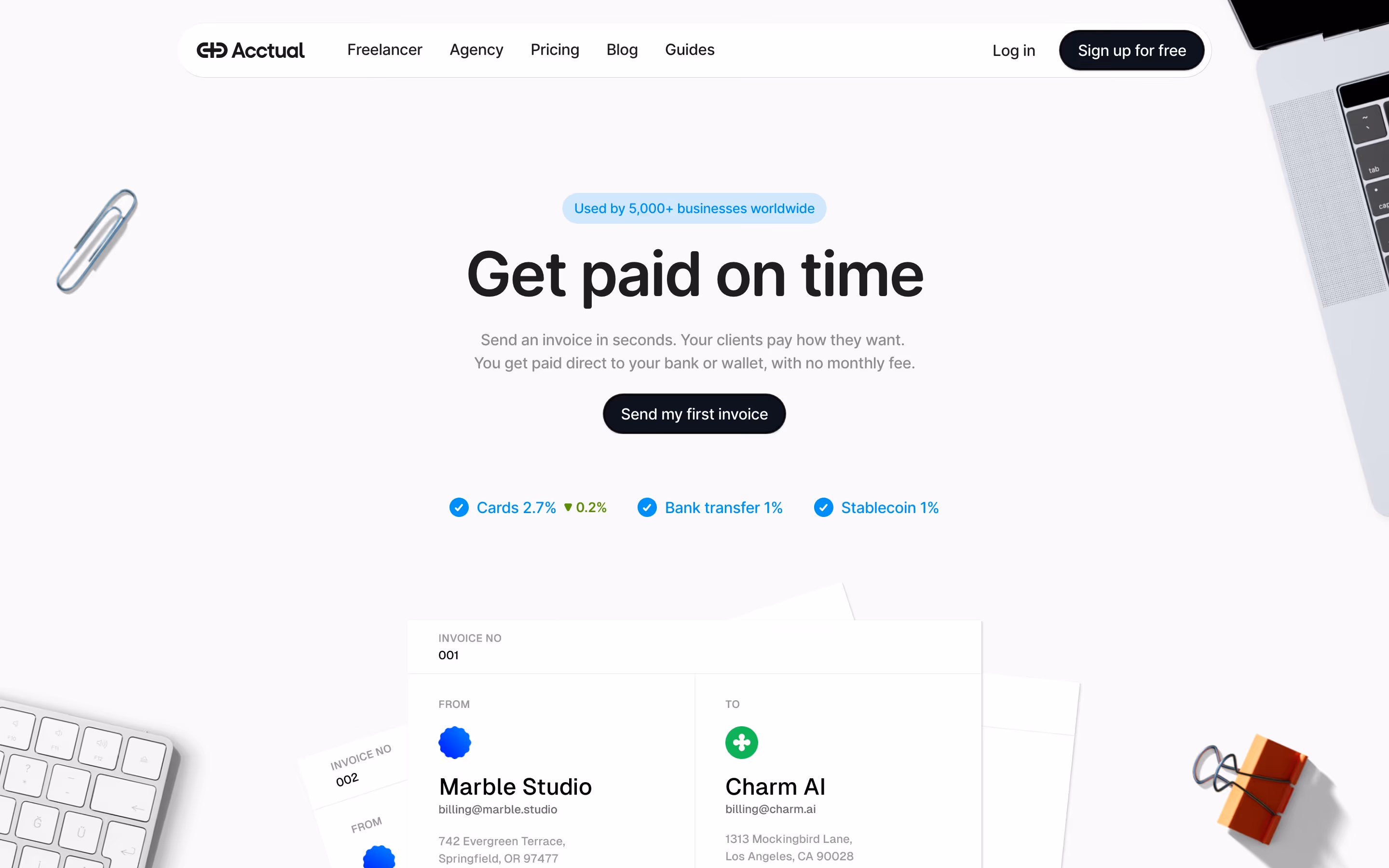 Acctual hero design — Finance & Commerce
