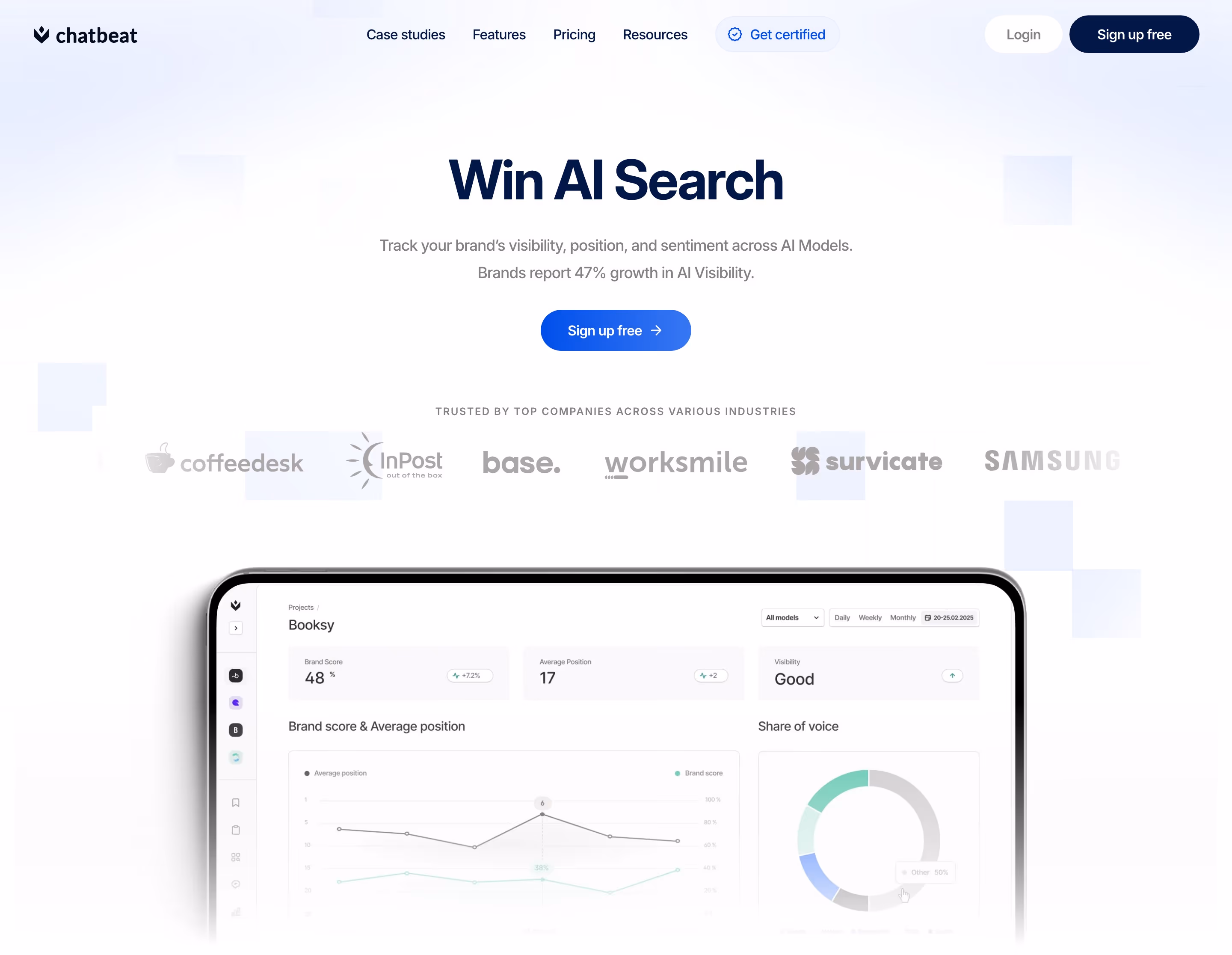 Chatbeat hero design — Data & Analytics