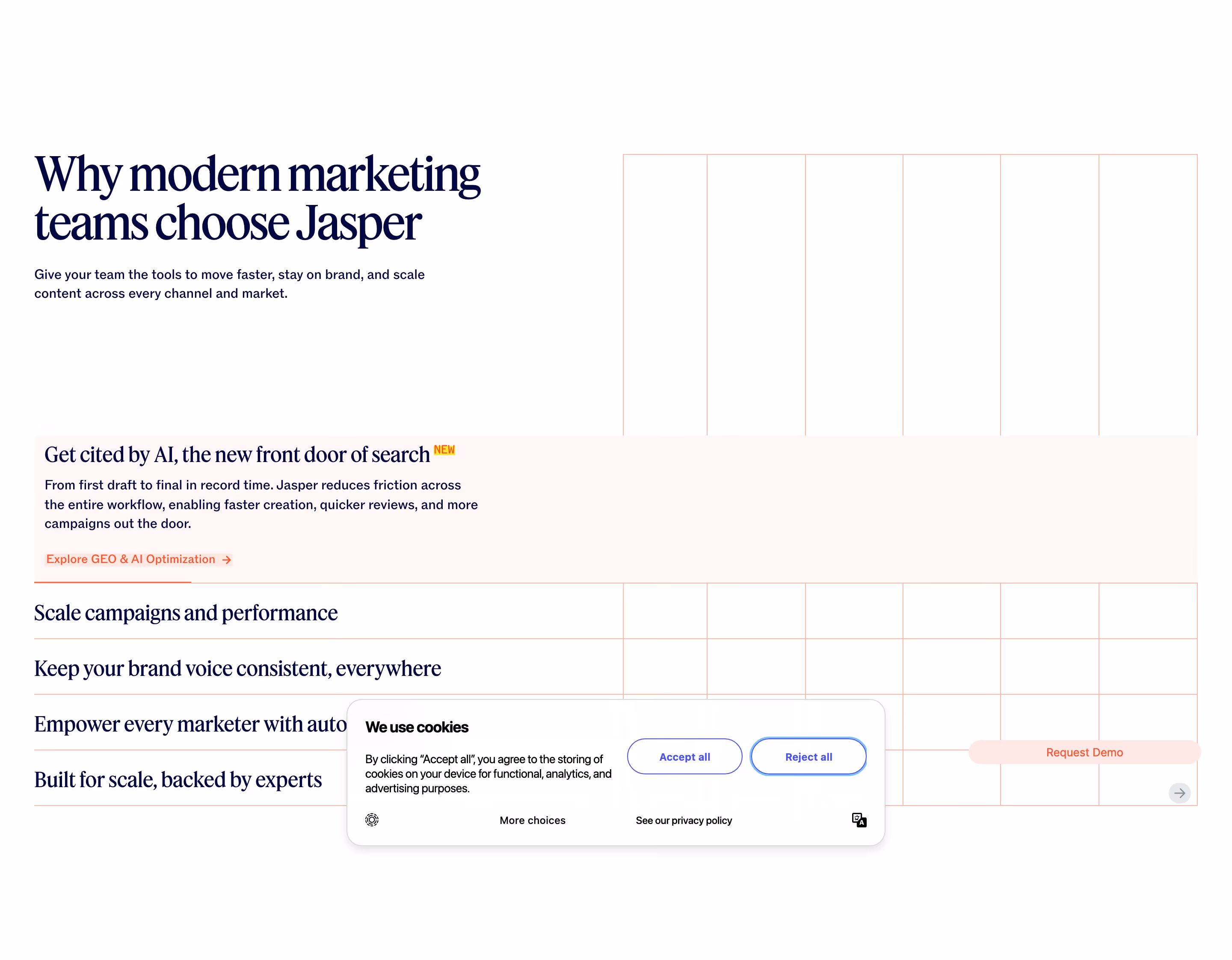 Jasper feature design — Marketing