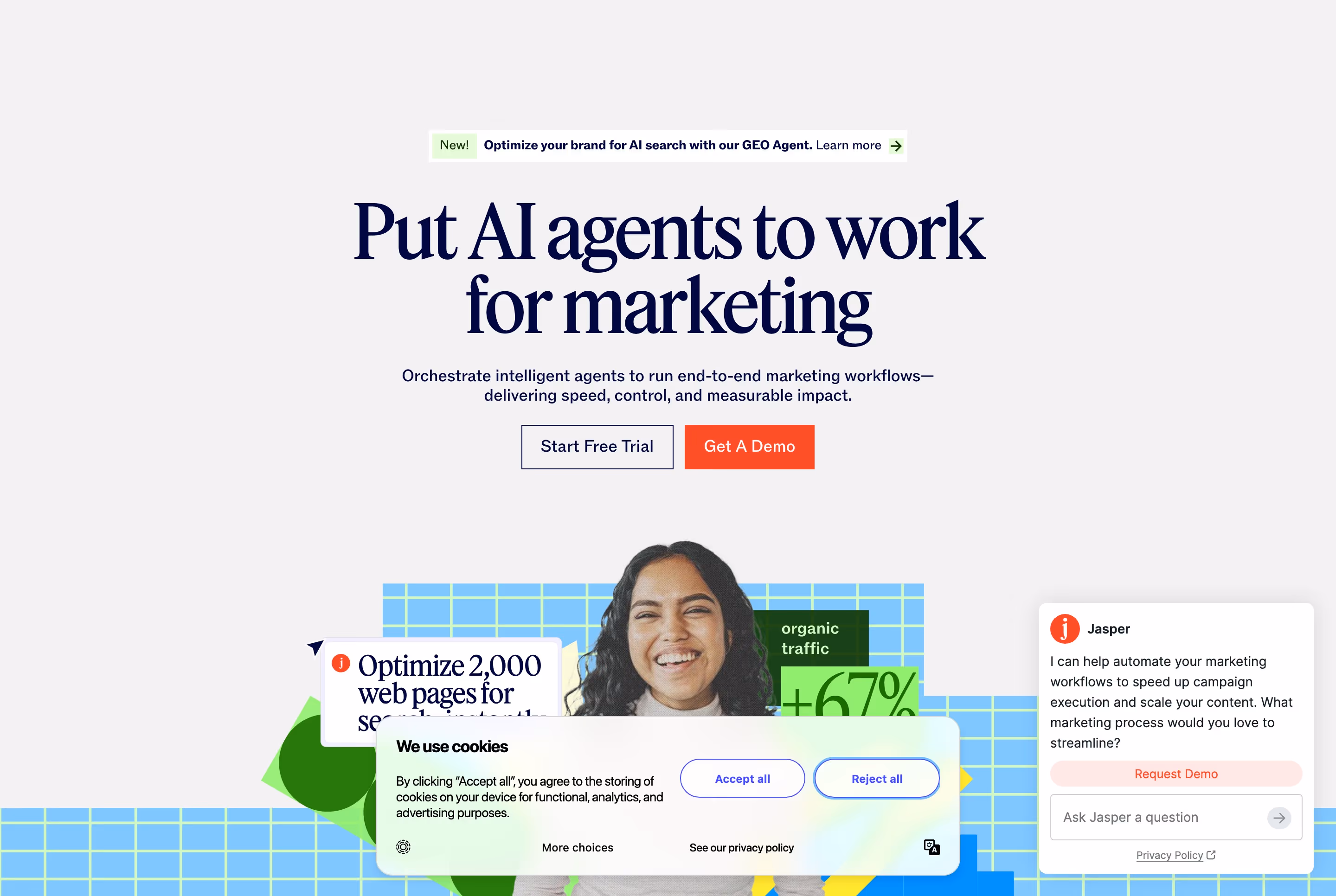 Jasper hero design — Marketing