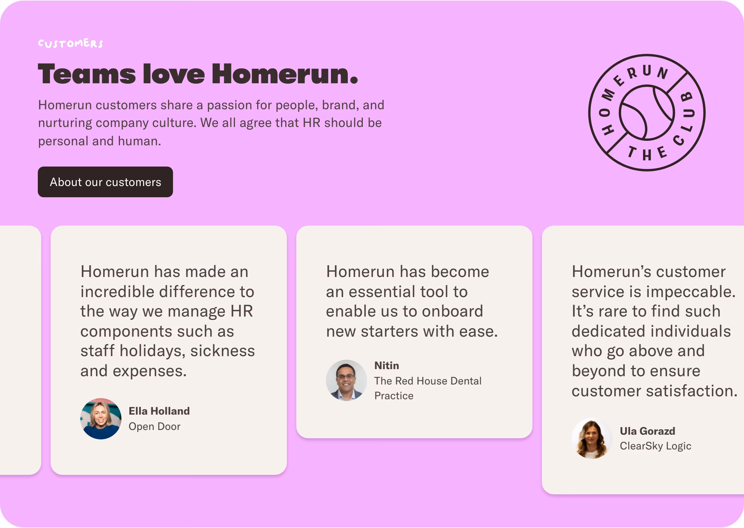 Homerun feature design — People & Culture