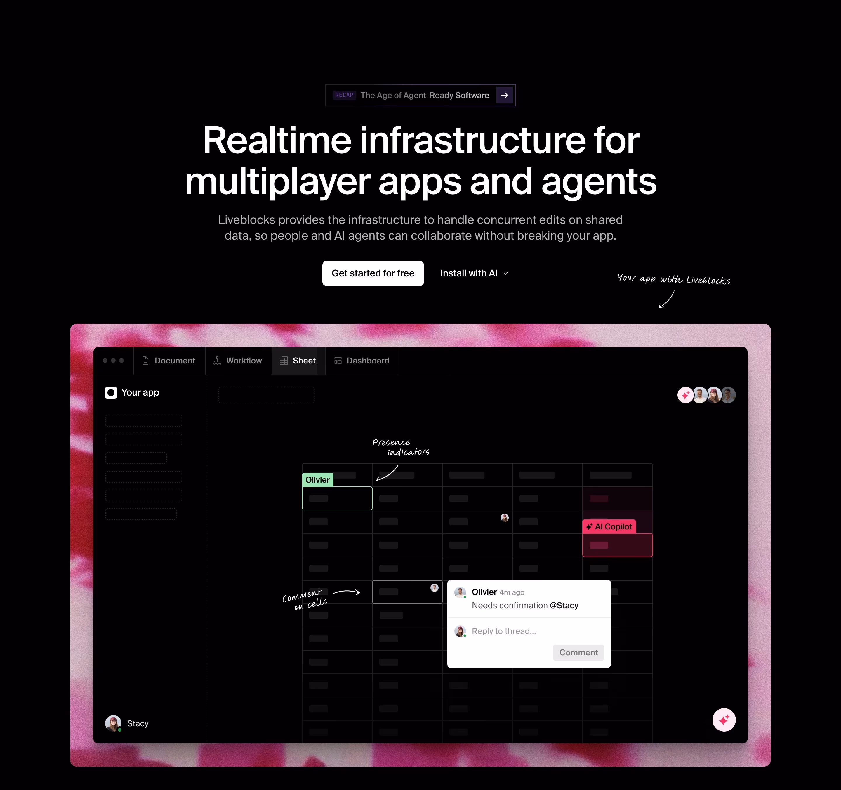 Liveblocks hero design — Engineering & Infrastructure