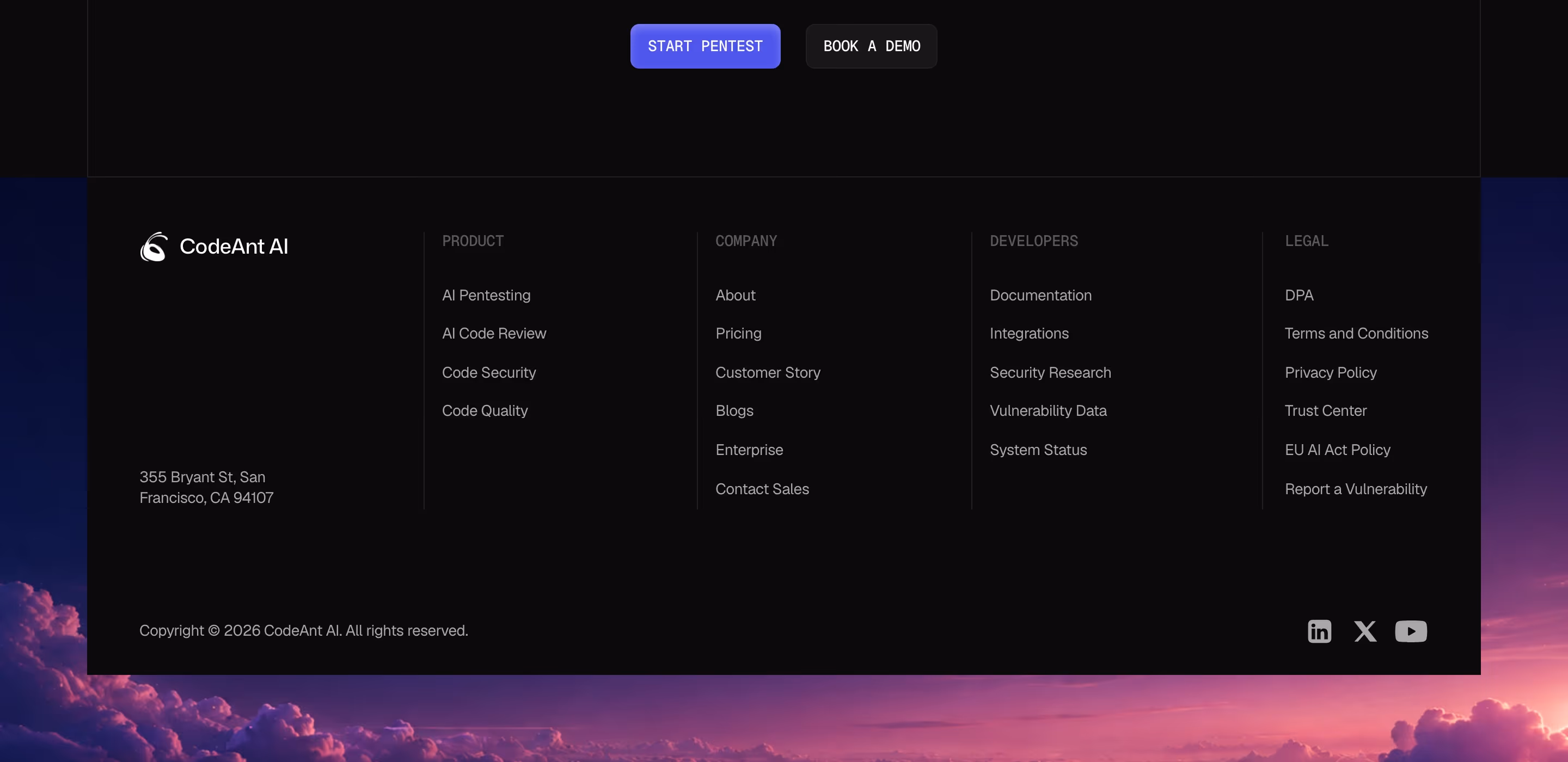 Codeant footer design — Security