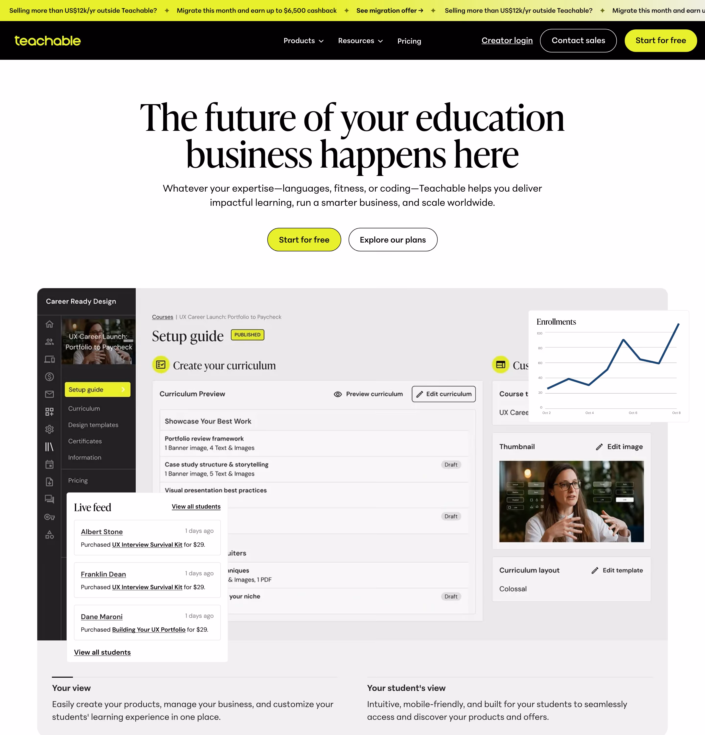 Teachable hero design — Finance & Commerce
