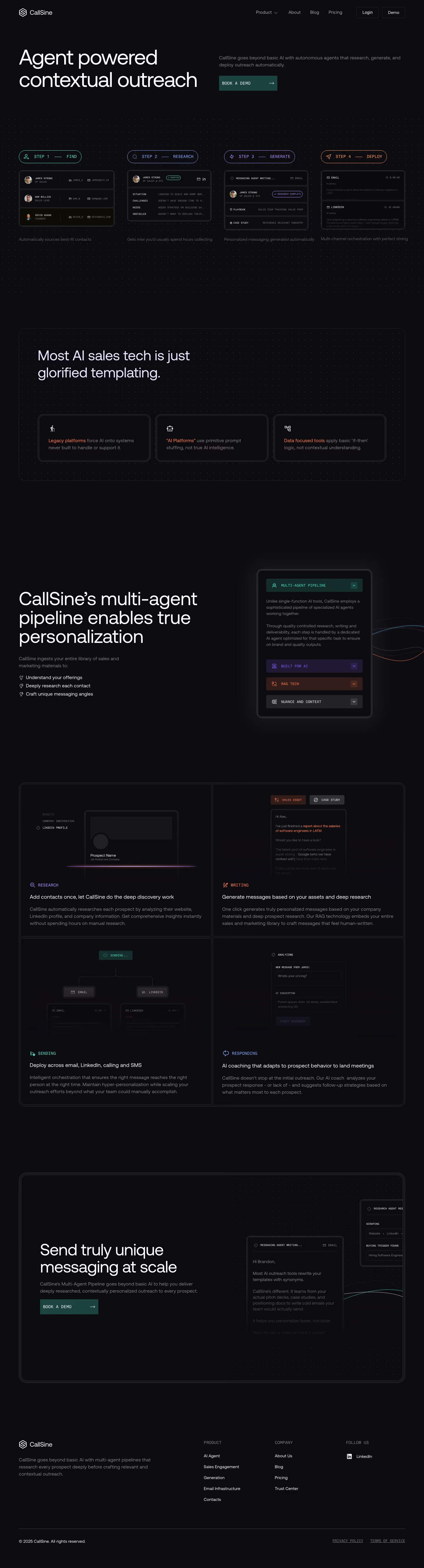 Callsine full landing page screenshot (desktop)