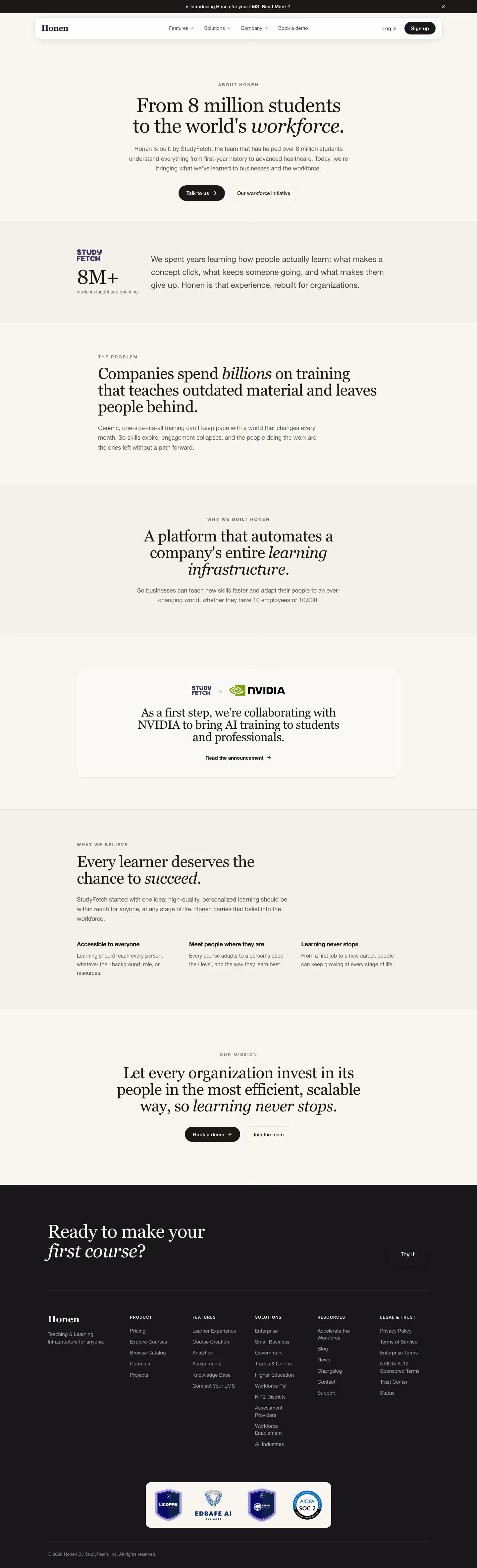 Honen about us design — People & Culture