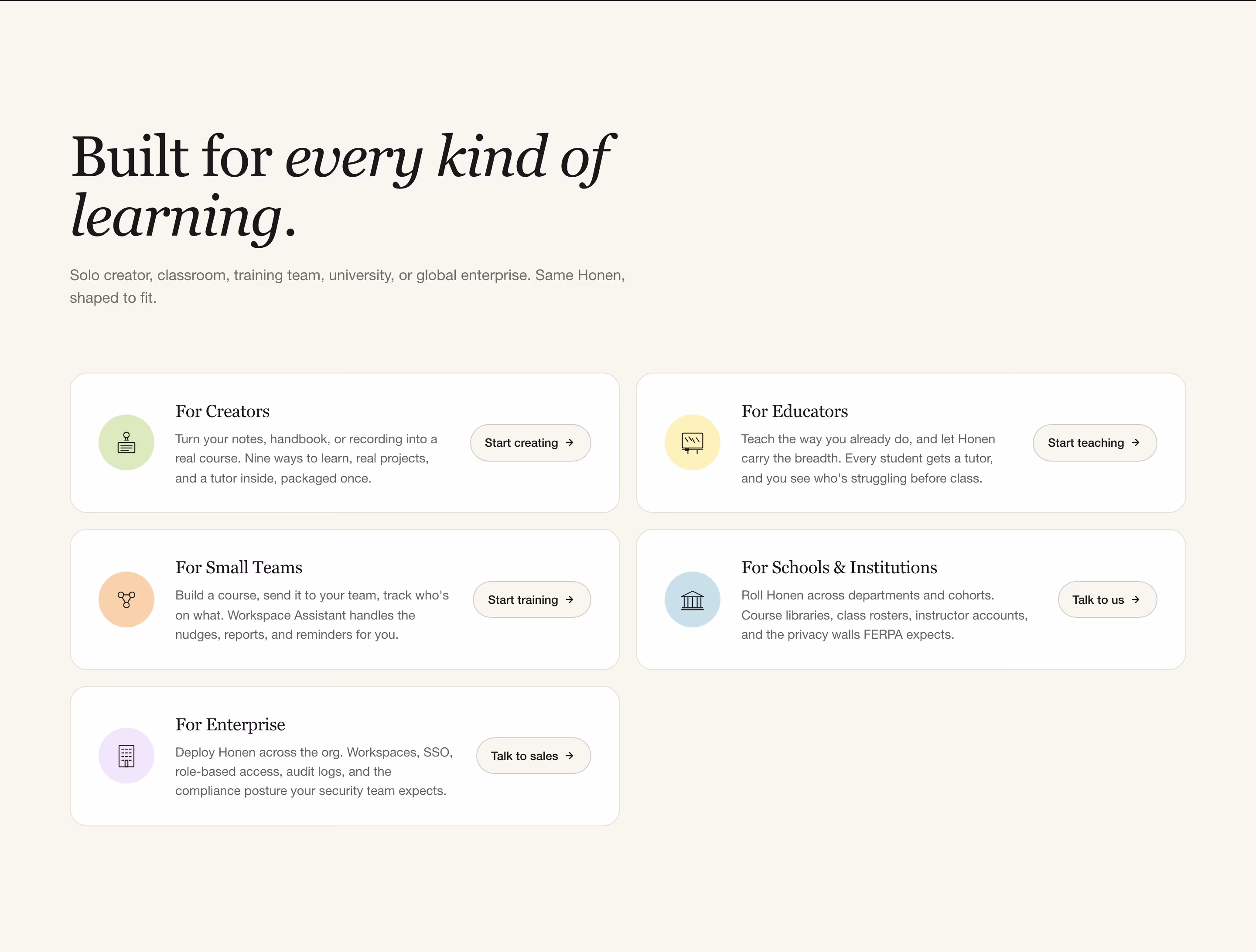 Honen feature design — People & Culture
