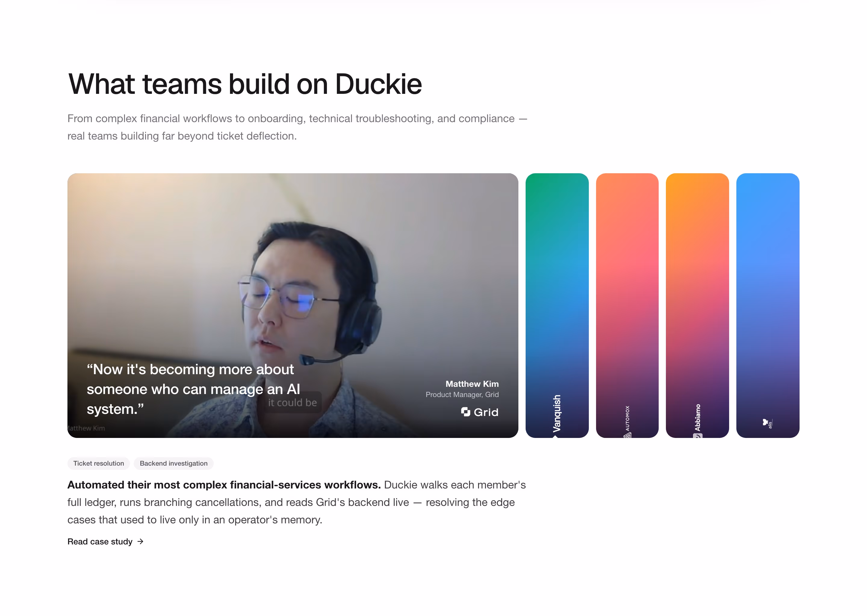 Duckie feature design — Sales & Support