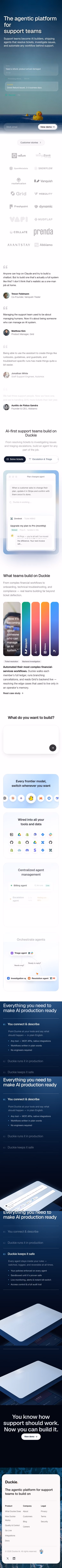 Duckie mobile design — Sales & Support