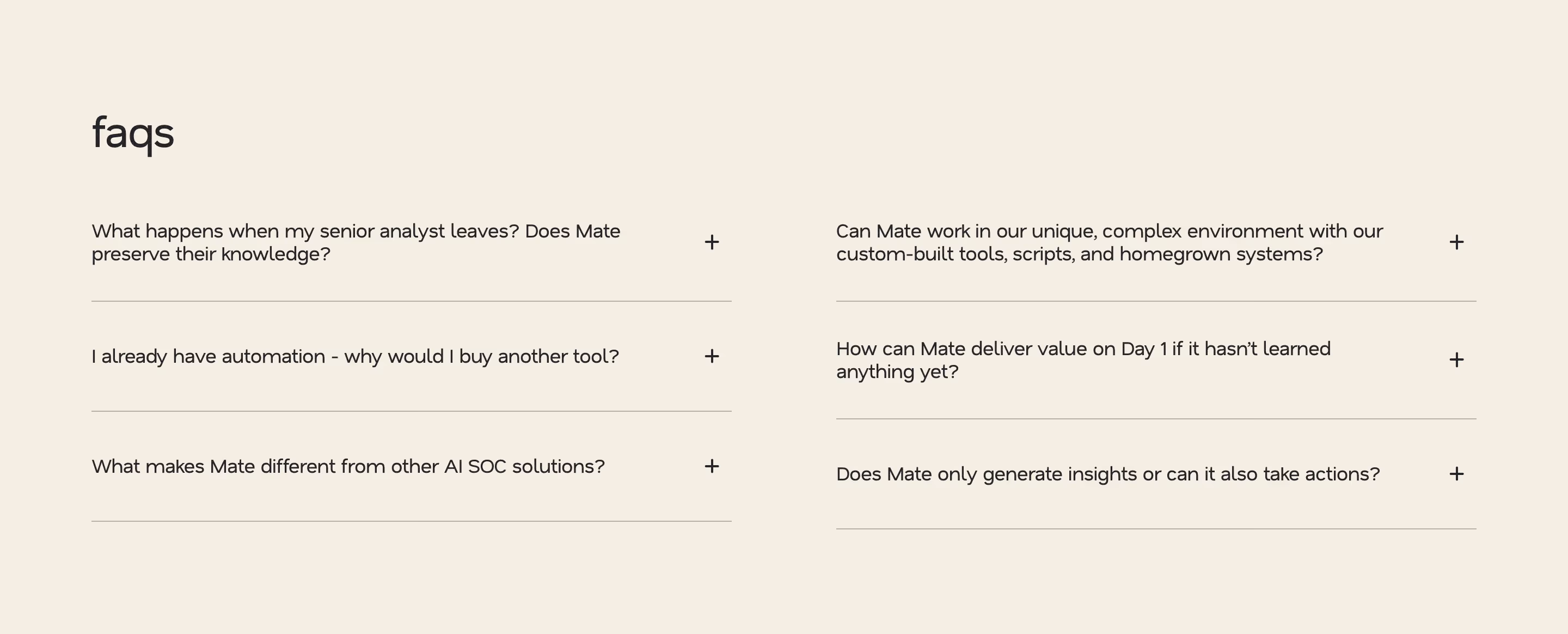 Mate faq design — Security