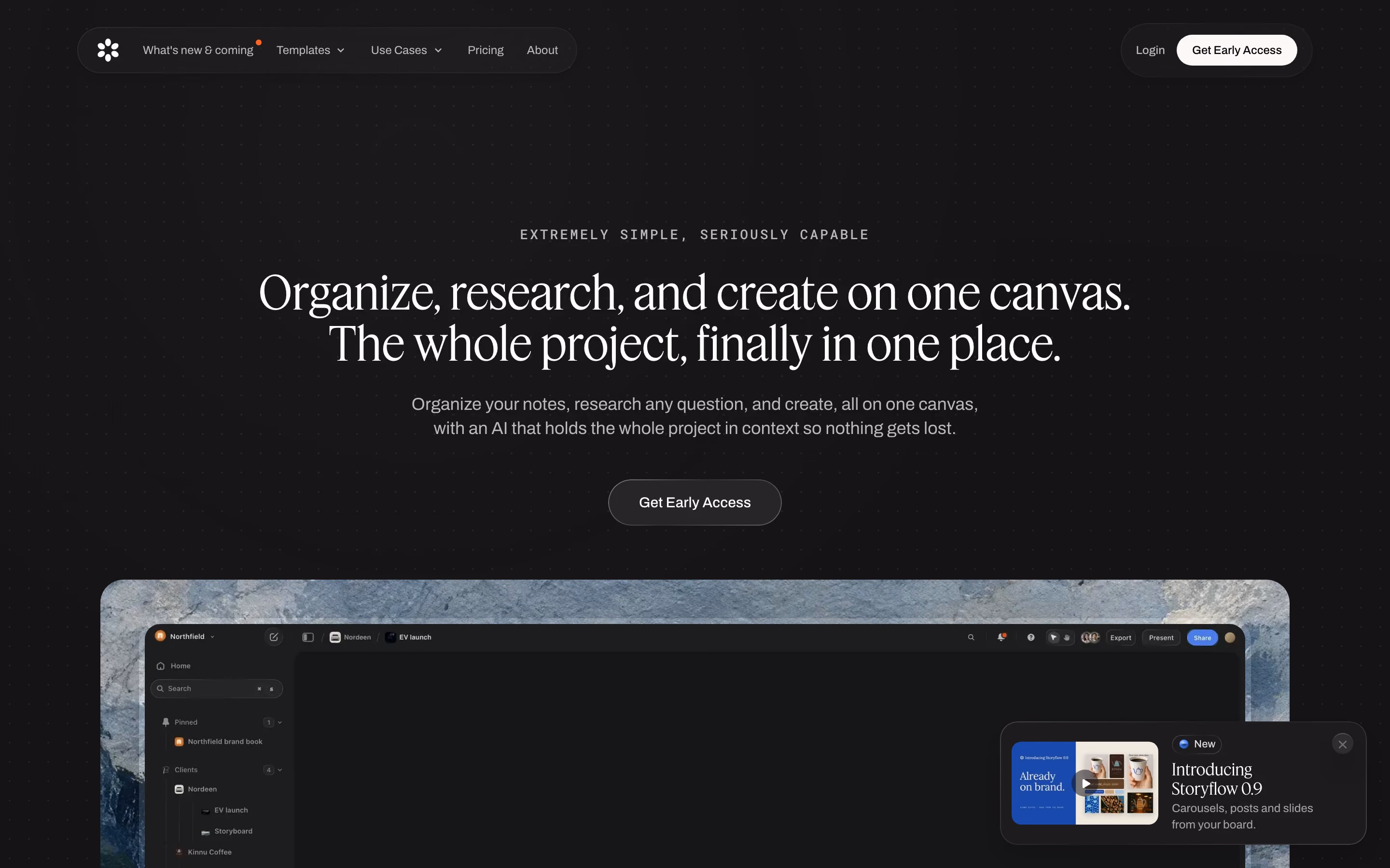 Storyflow Heroes section design