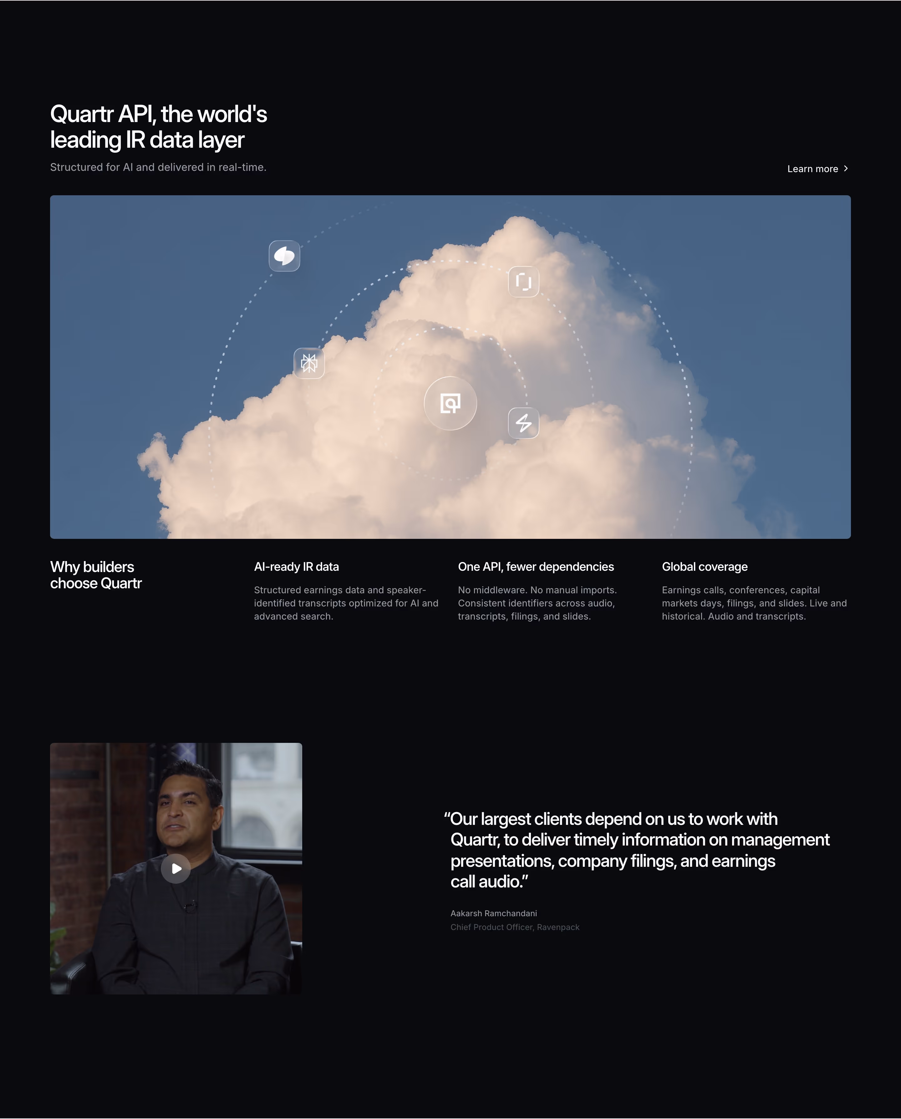 Quartr Why Choose Us section design
