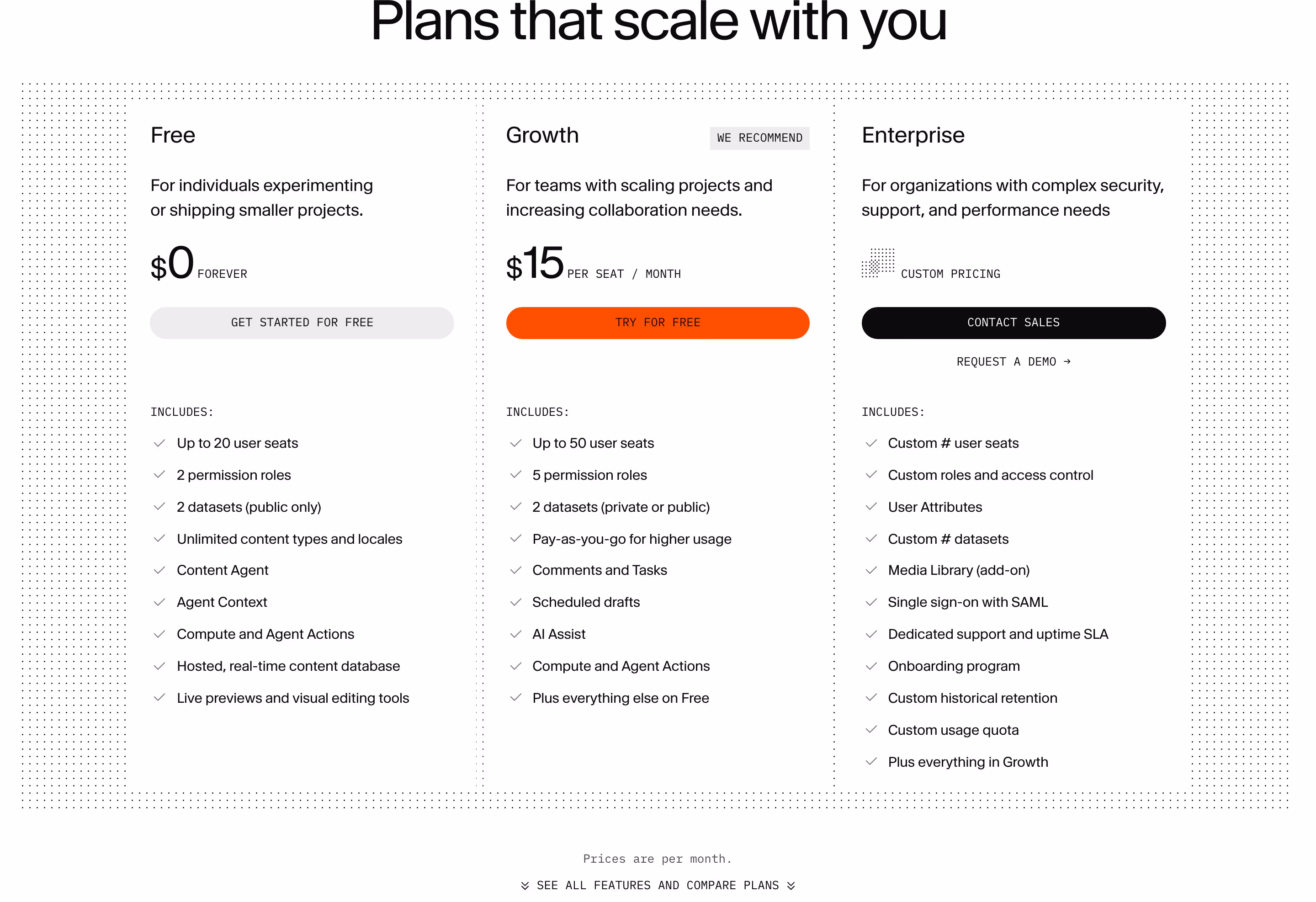 Sanity pricing design — Engineering & Infrastructure