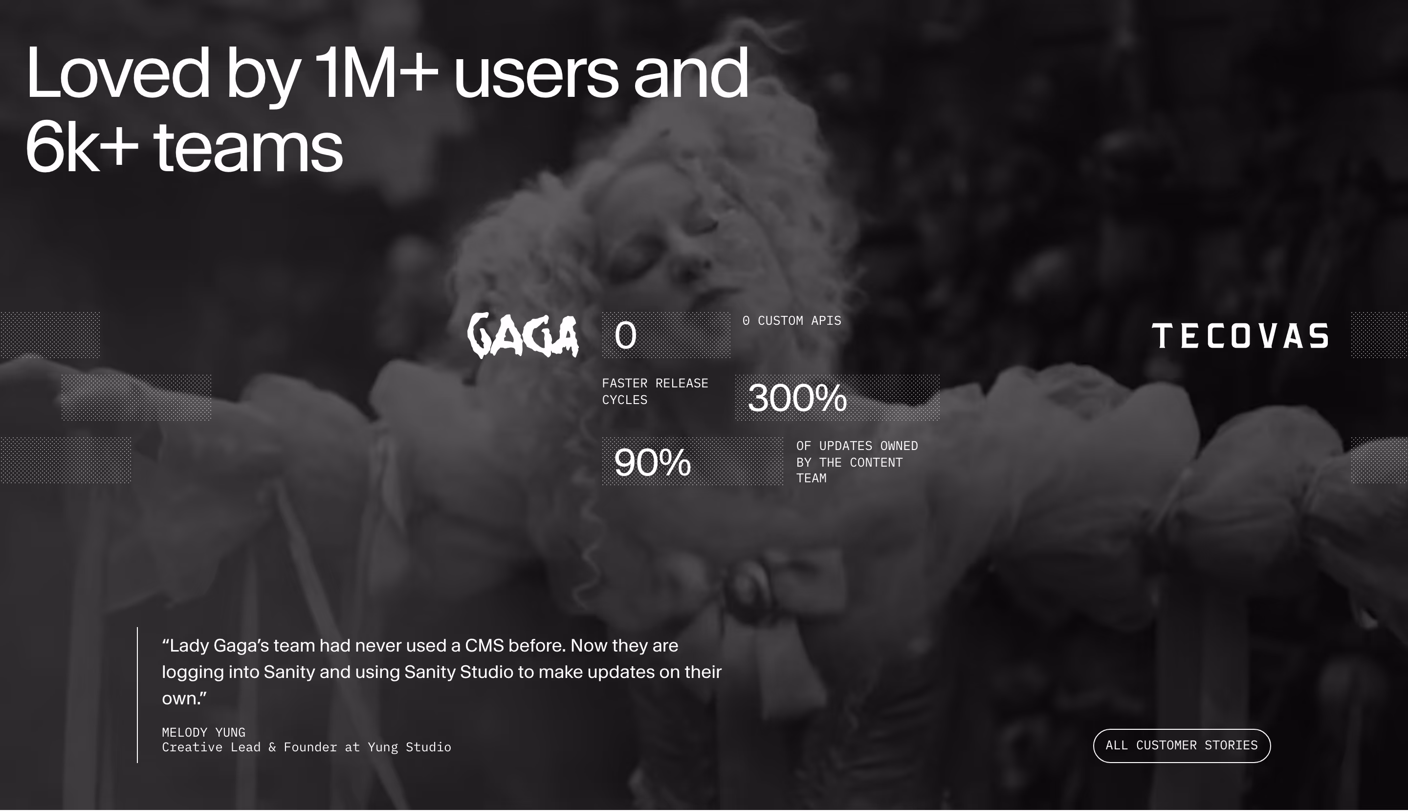 Sanity Testimonials section design