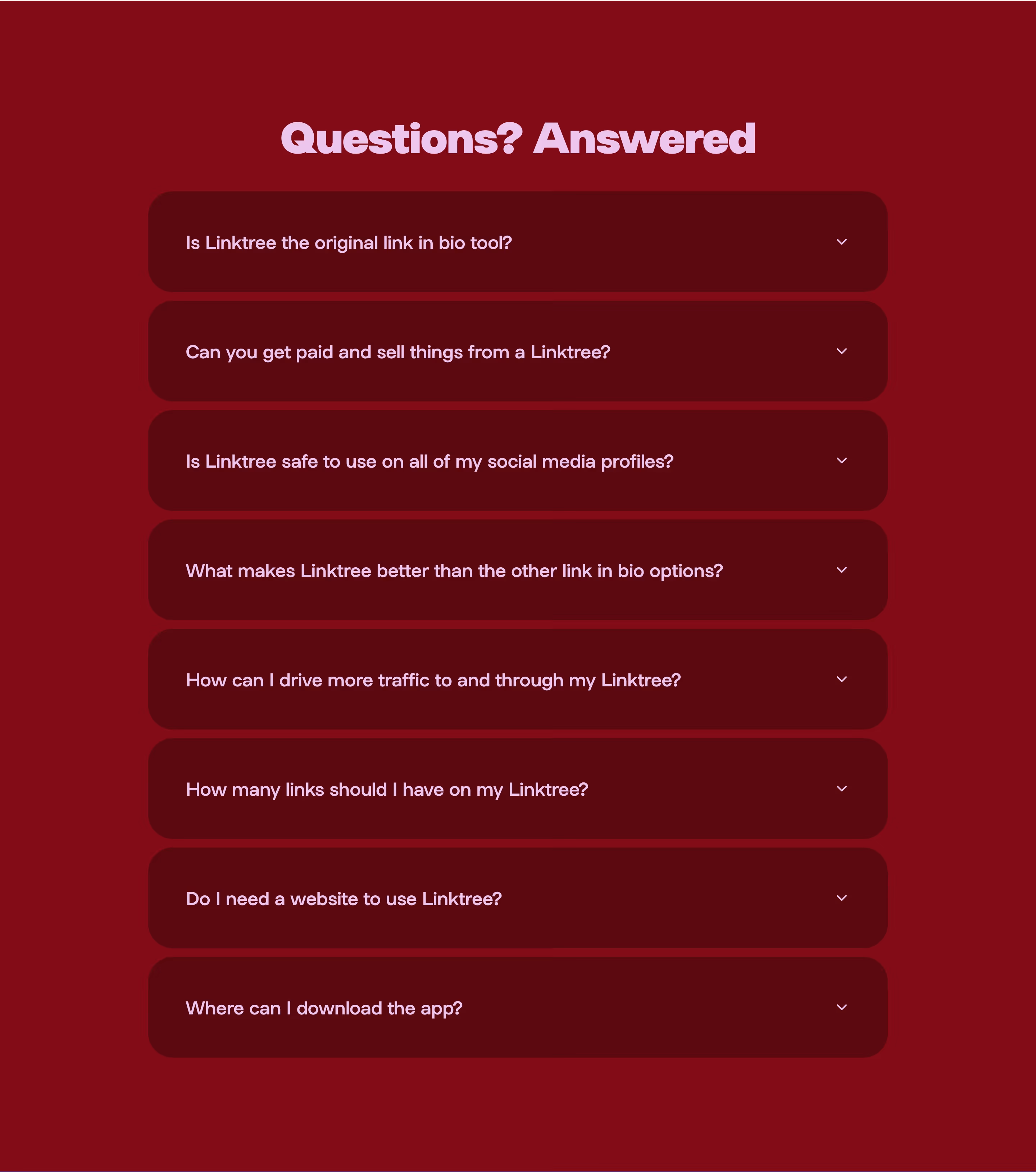 Linktr faq — Productivity & Collaboration