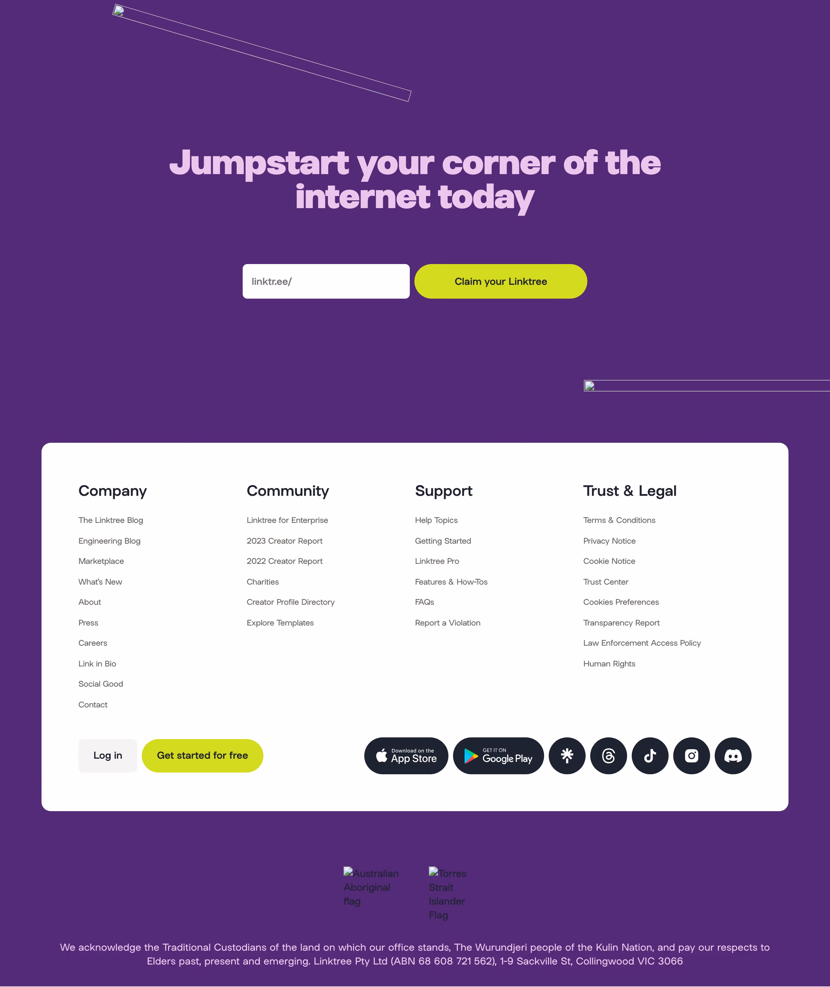 Linktr footer design — Productivity & Collaboration