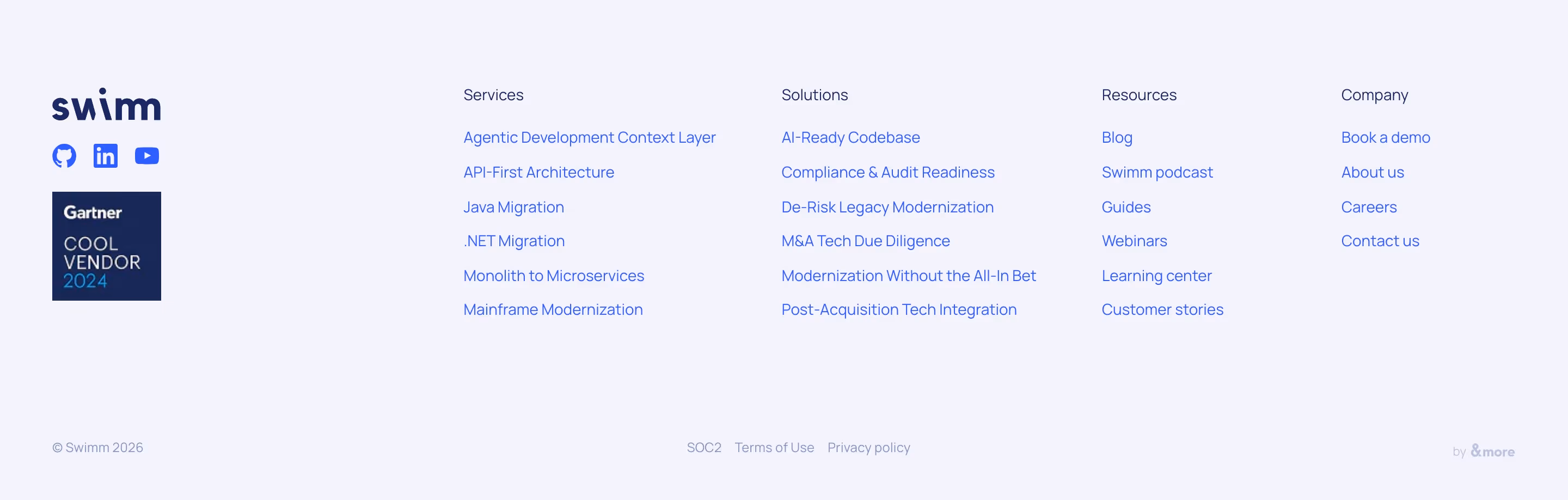 Swimm footer design — Engineering & Infrastructure