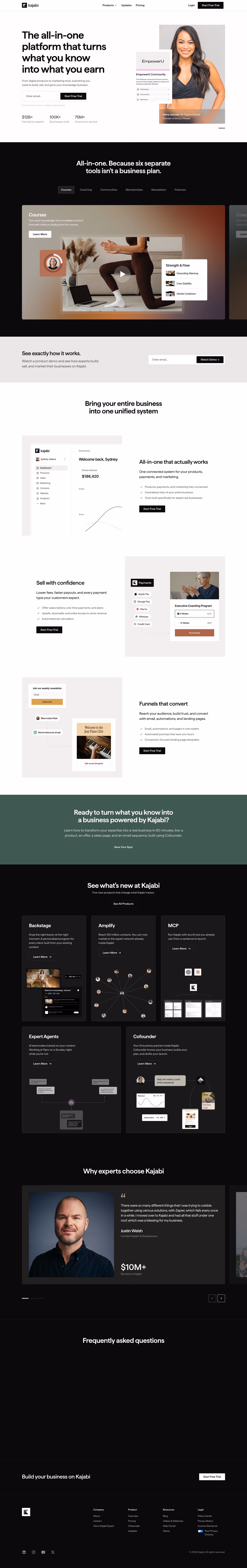 Kajabi full landing page screenshot (desktop)
