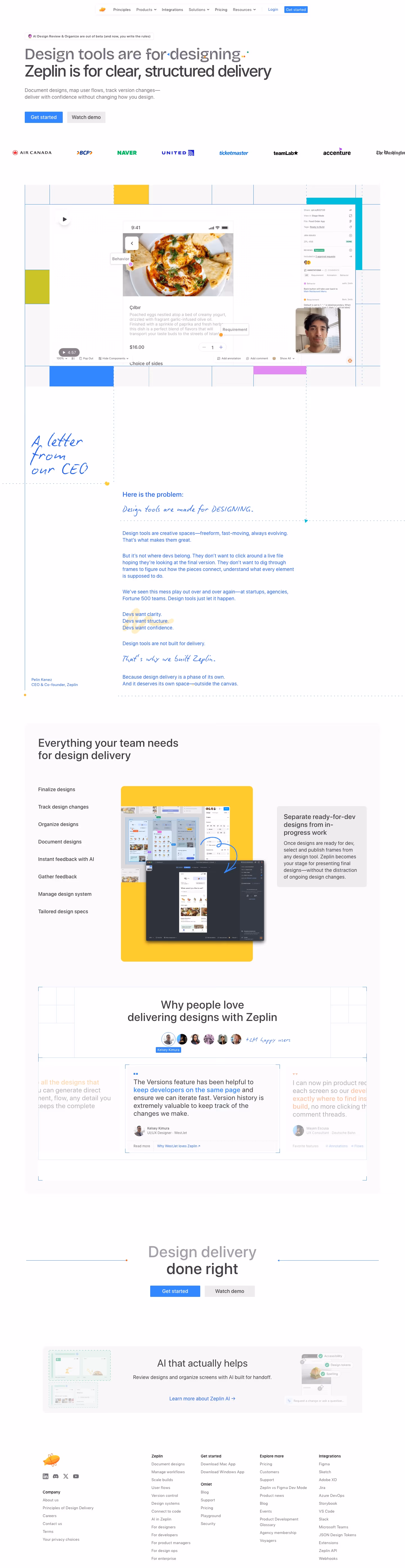 Zeplin full landing page screenshot (desktop)