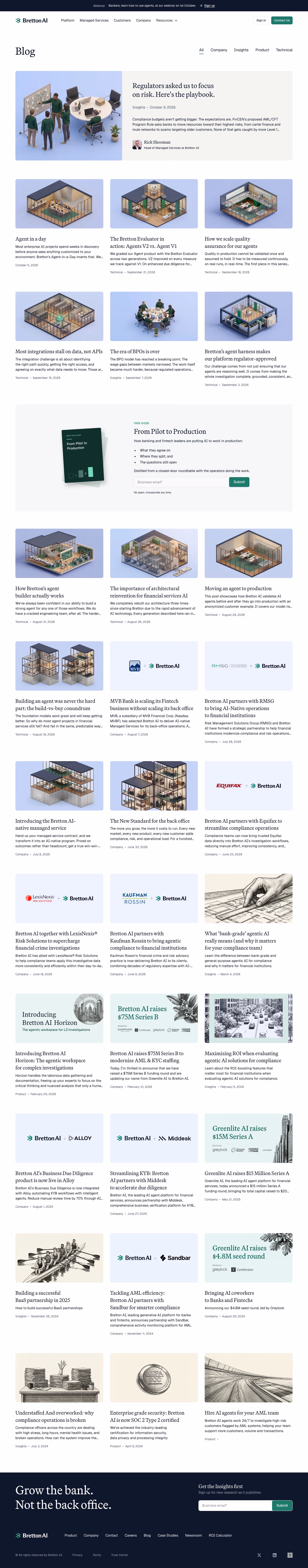 Bretton Blog pages section design