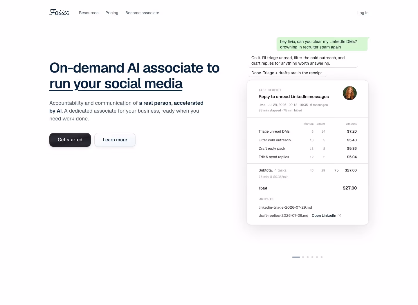 Felix landing page design — Engineering & Infrastructure