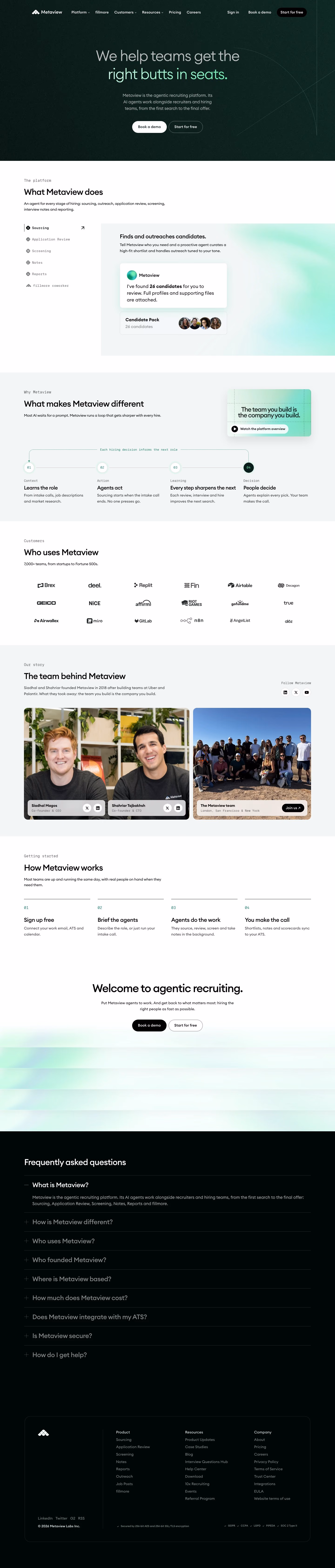 Metaview About Us section design