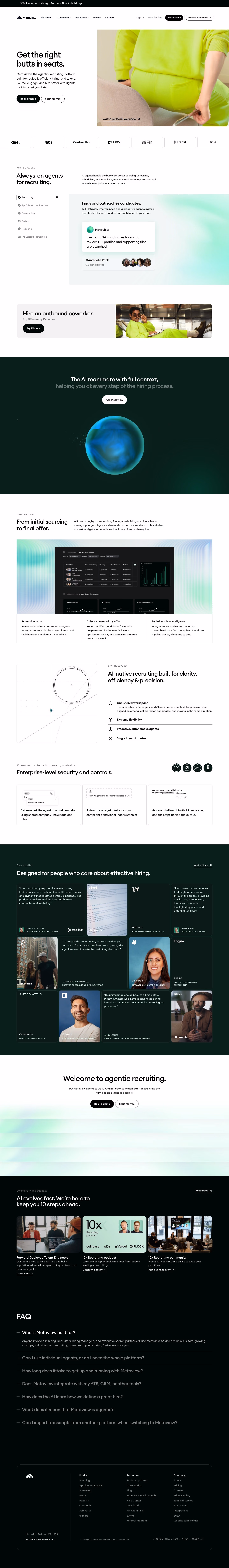 Metaview landing page design — People & Culture