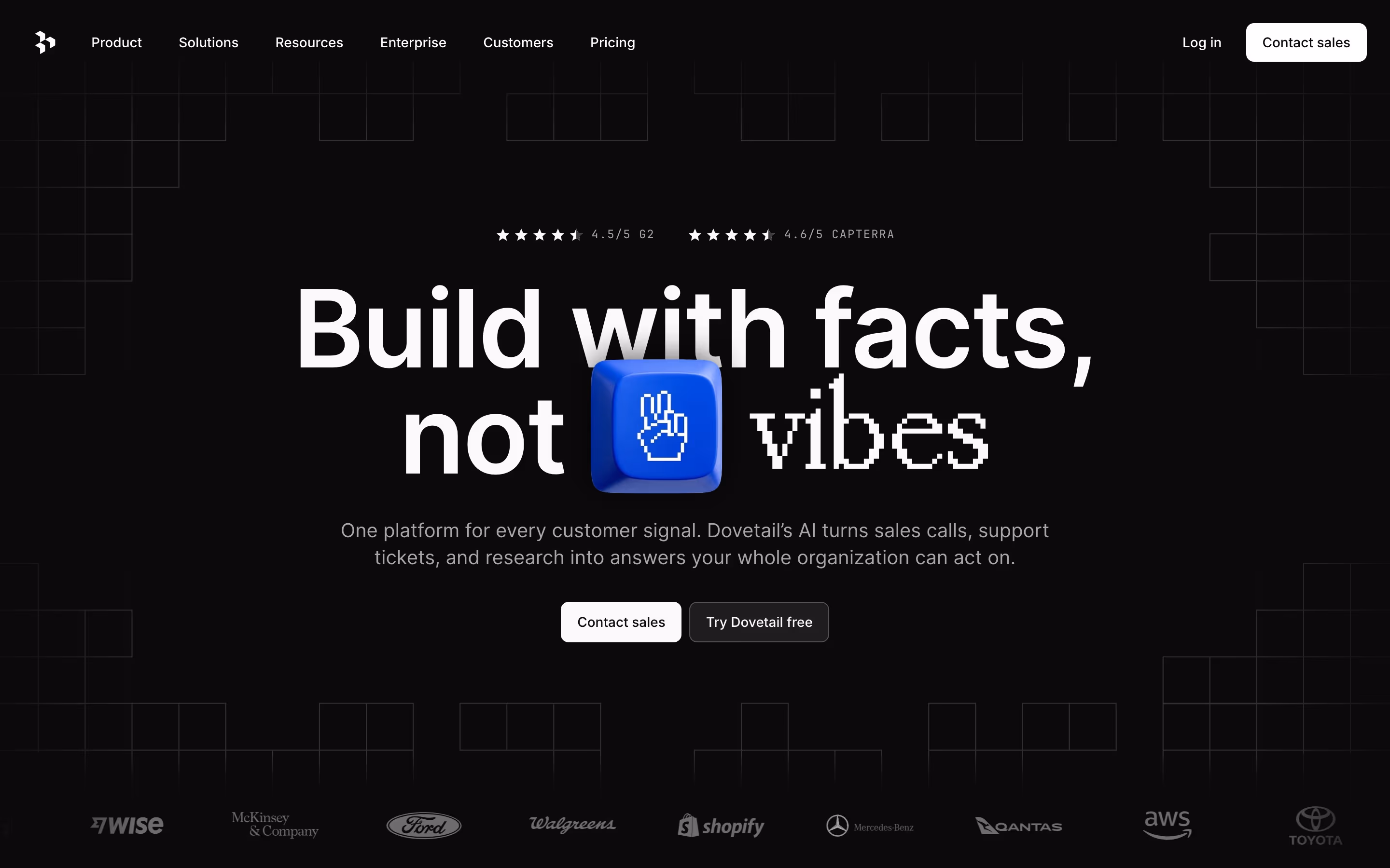Dovetail hero design — Data & Analytics