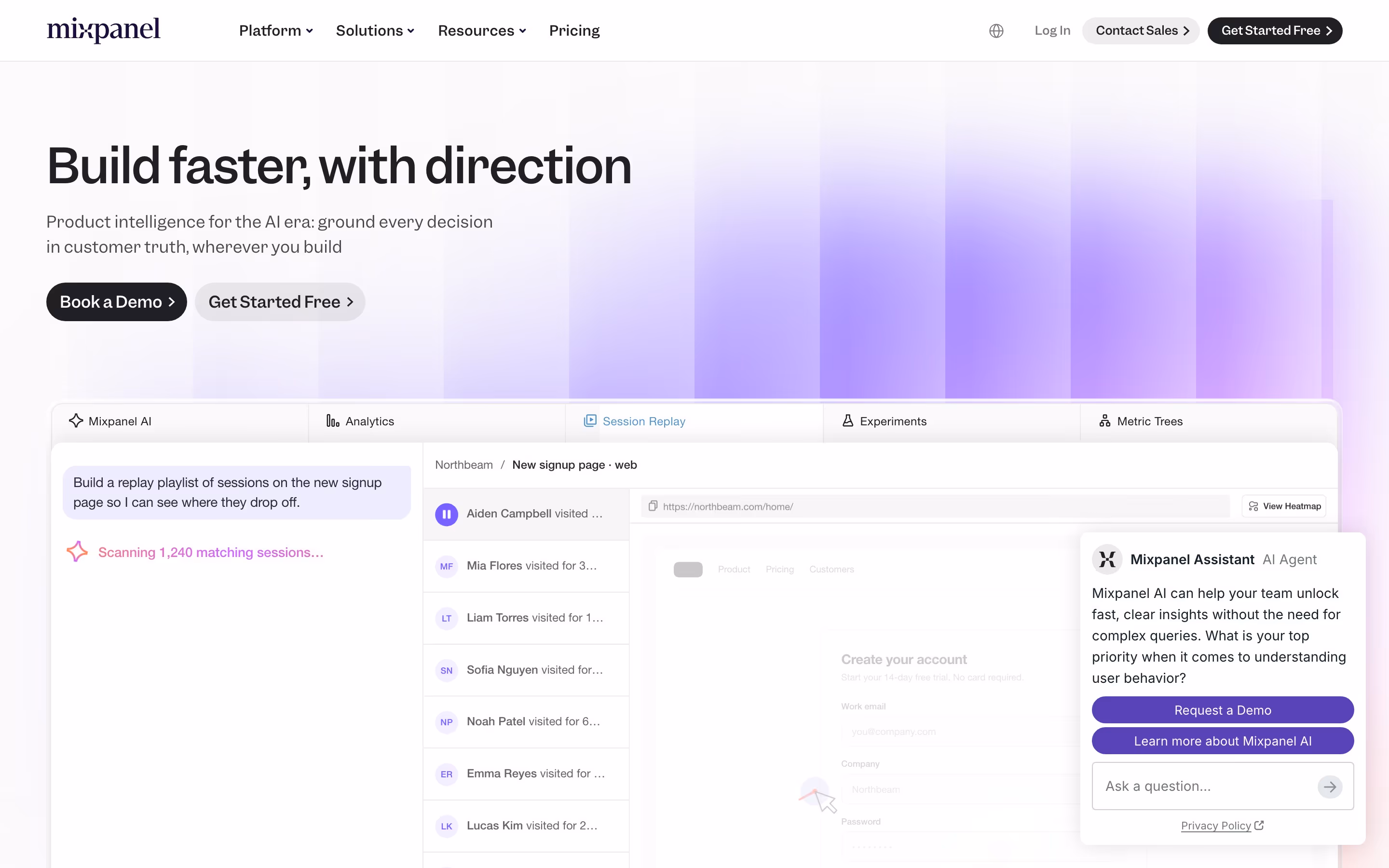 Mixpanel hero design — Data & Analytics
