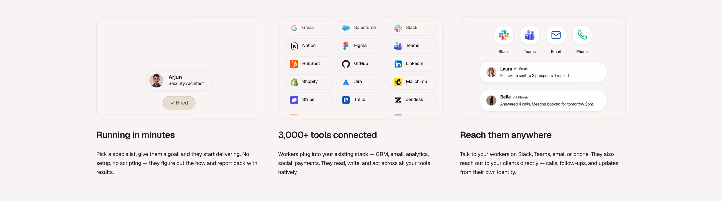Delos Features section design