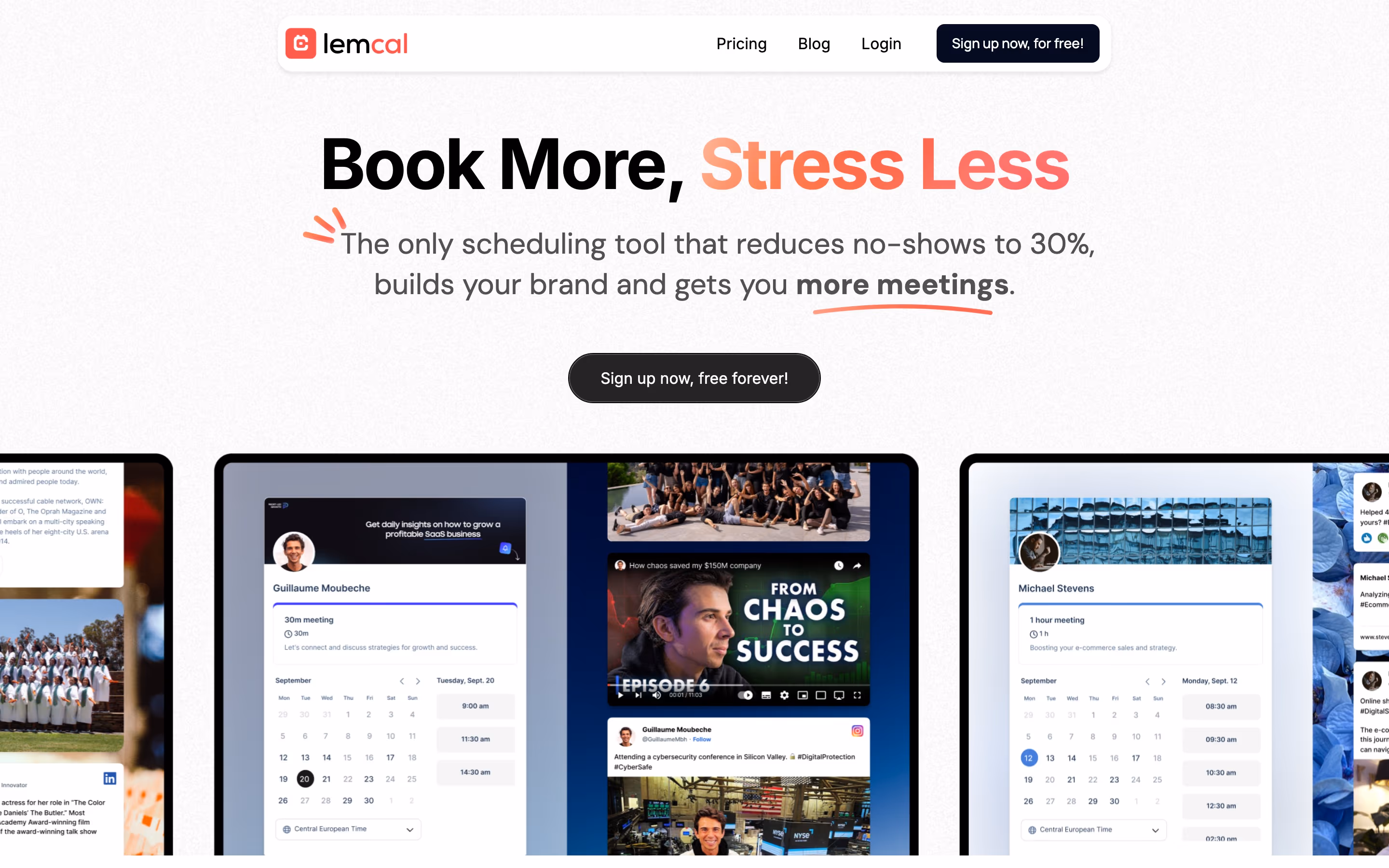 Lemcal hero design — Productivity & Collaboration