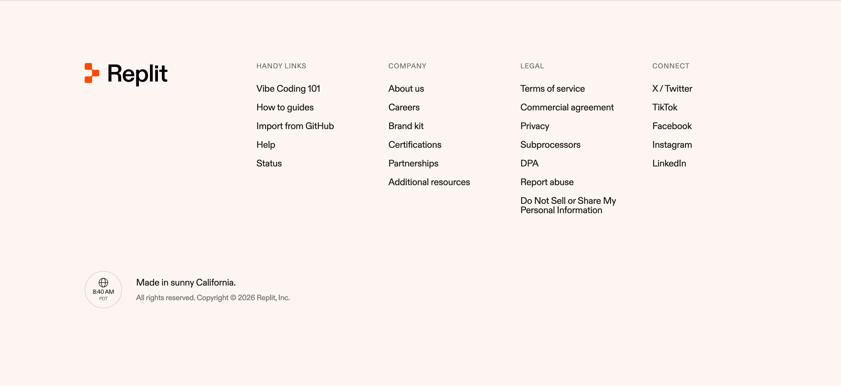 Replit footer design — Engineering & Infrastructure
